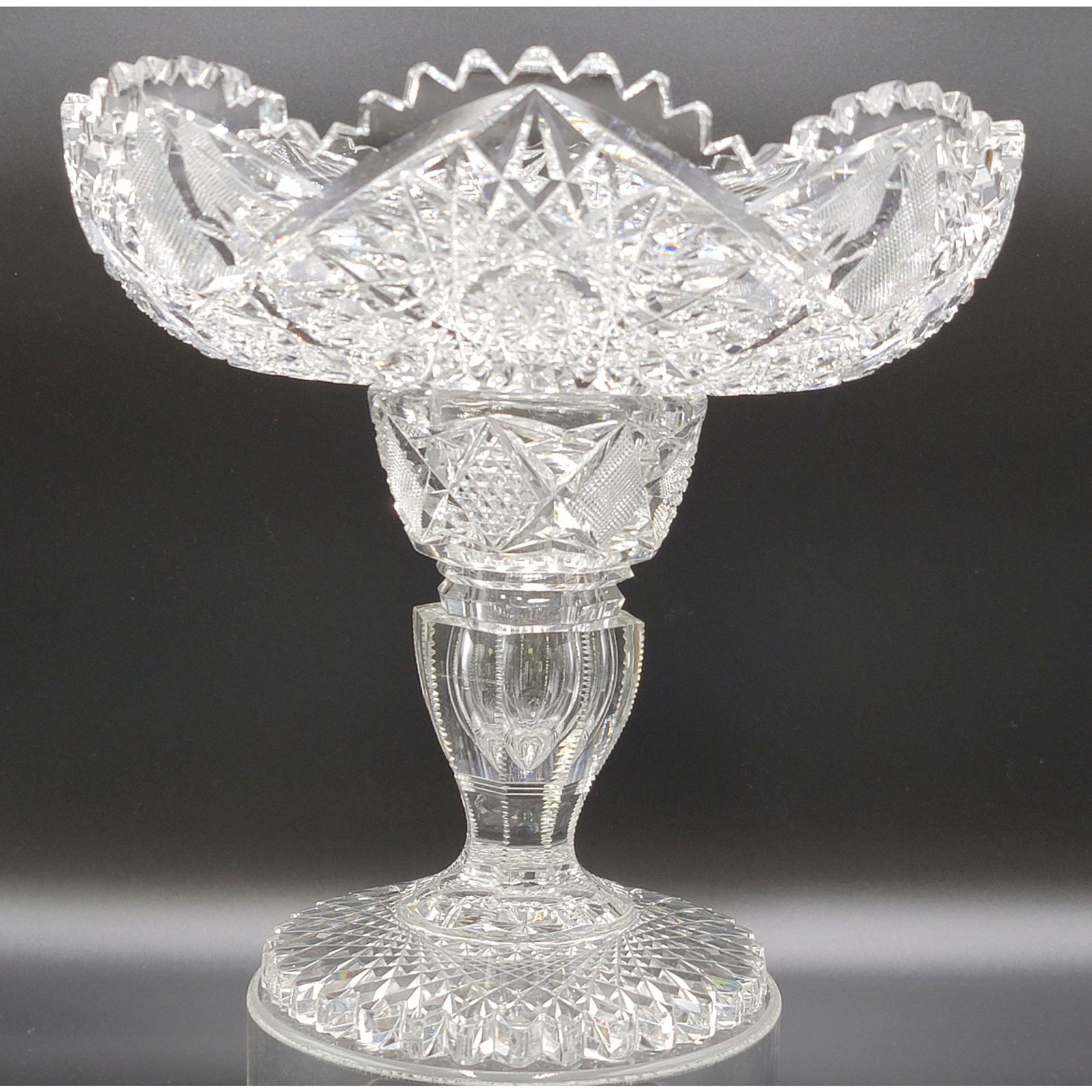 Heavy ABP Cut Glass Matching Two Piece Centerpiece Bowl (1 of 20)