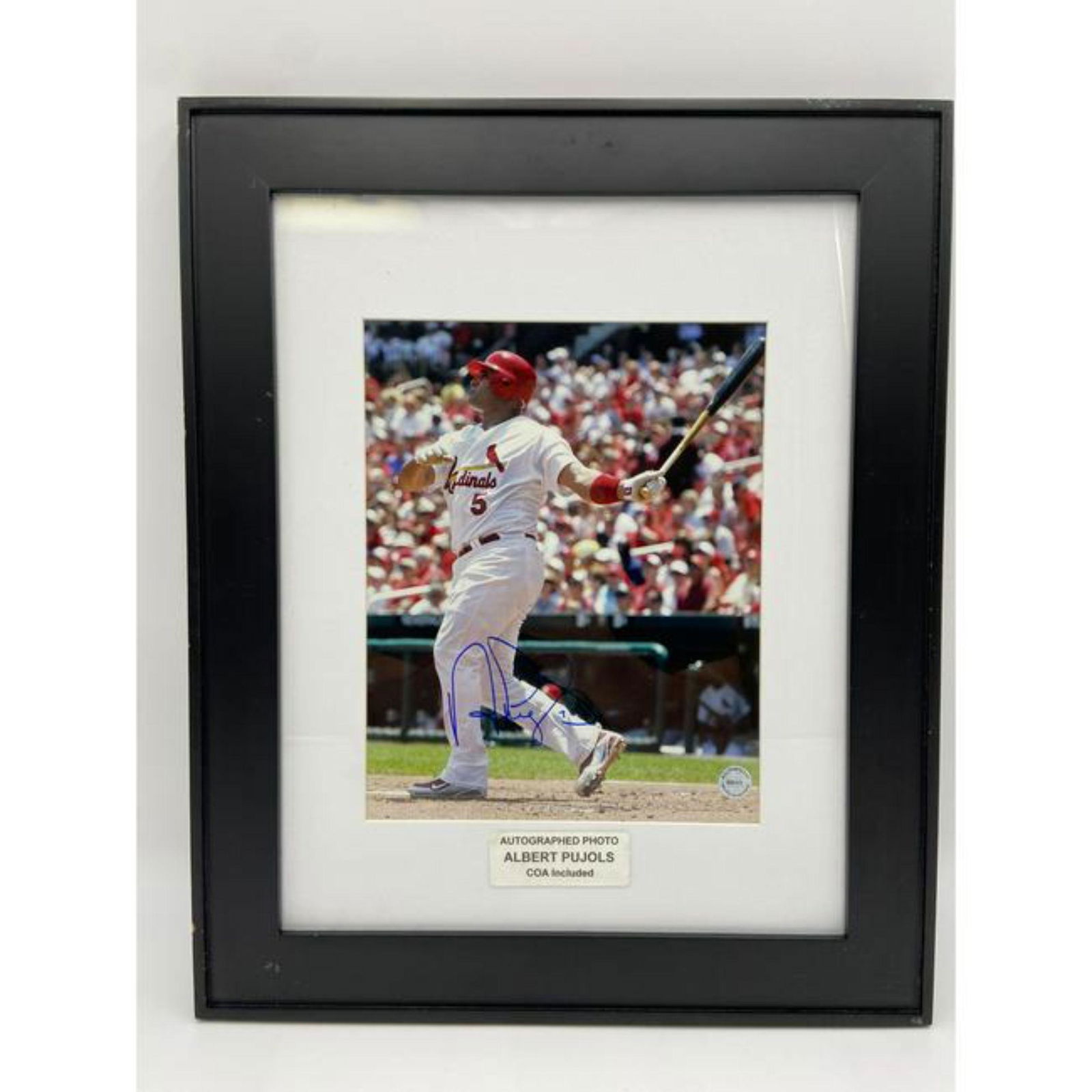 MLB Albert Pujols Autographed Framed Photo w/ COA (1 of 5)