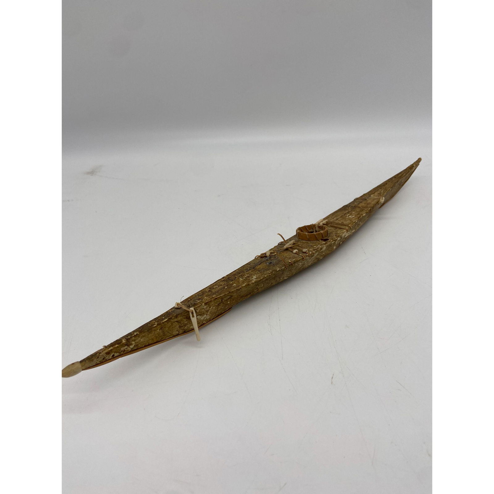 An Early Intuit Canoe Model, Handmade With Natural Elem (1 of 9)