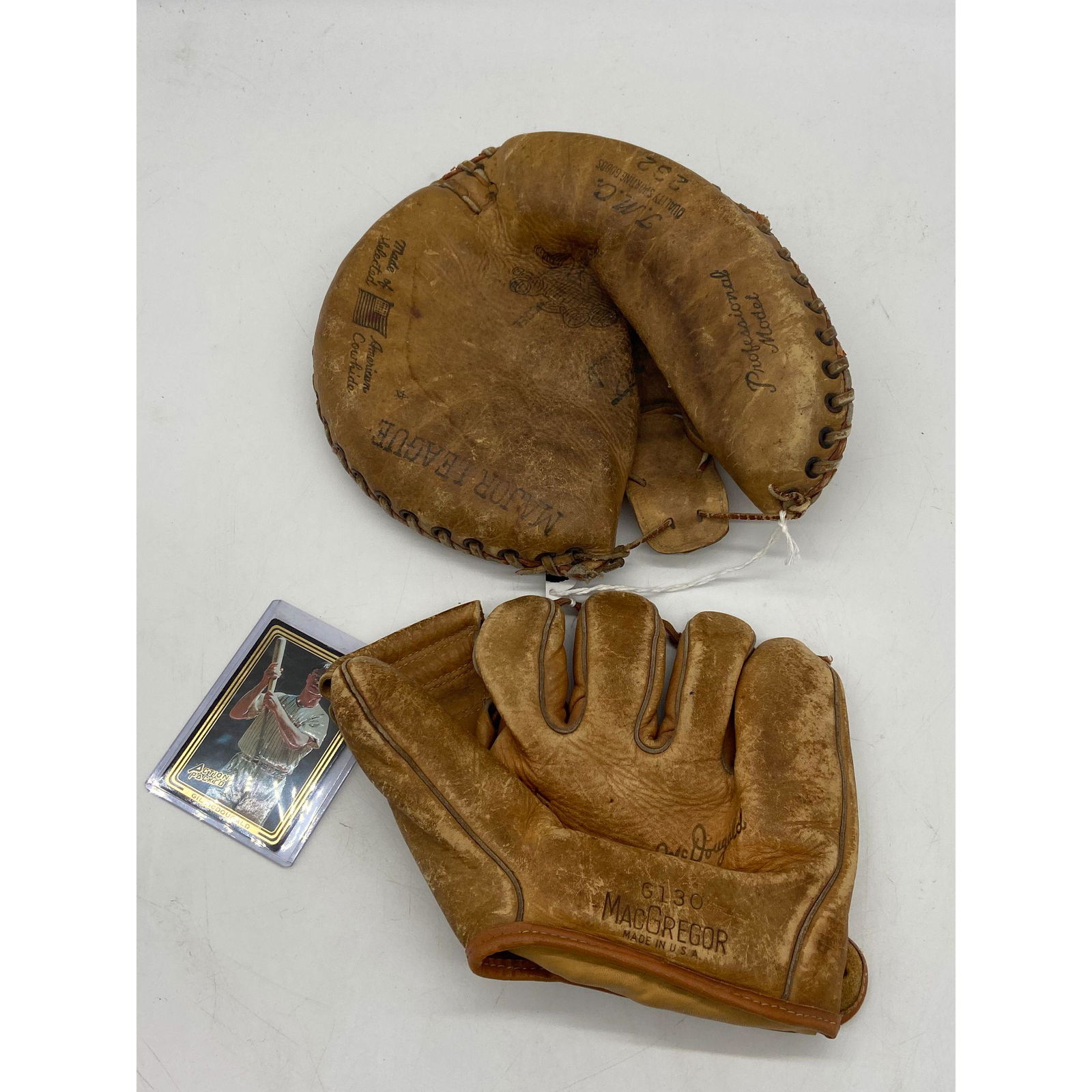 Pair Of Vintage 1940's Baseball Gloves Gil Mcdougald (1 of 11)