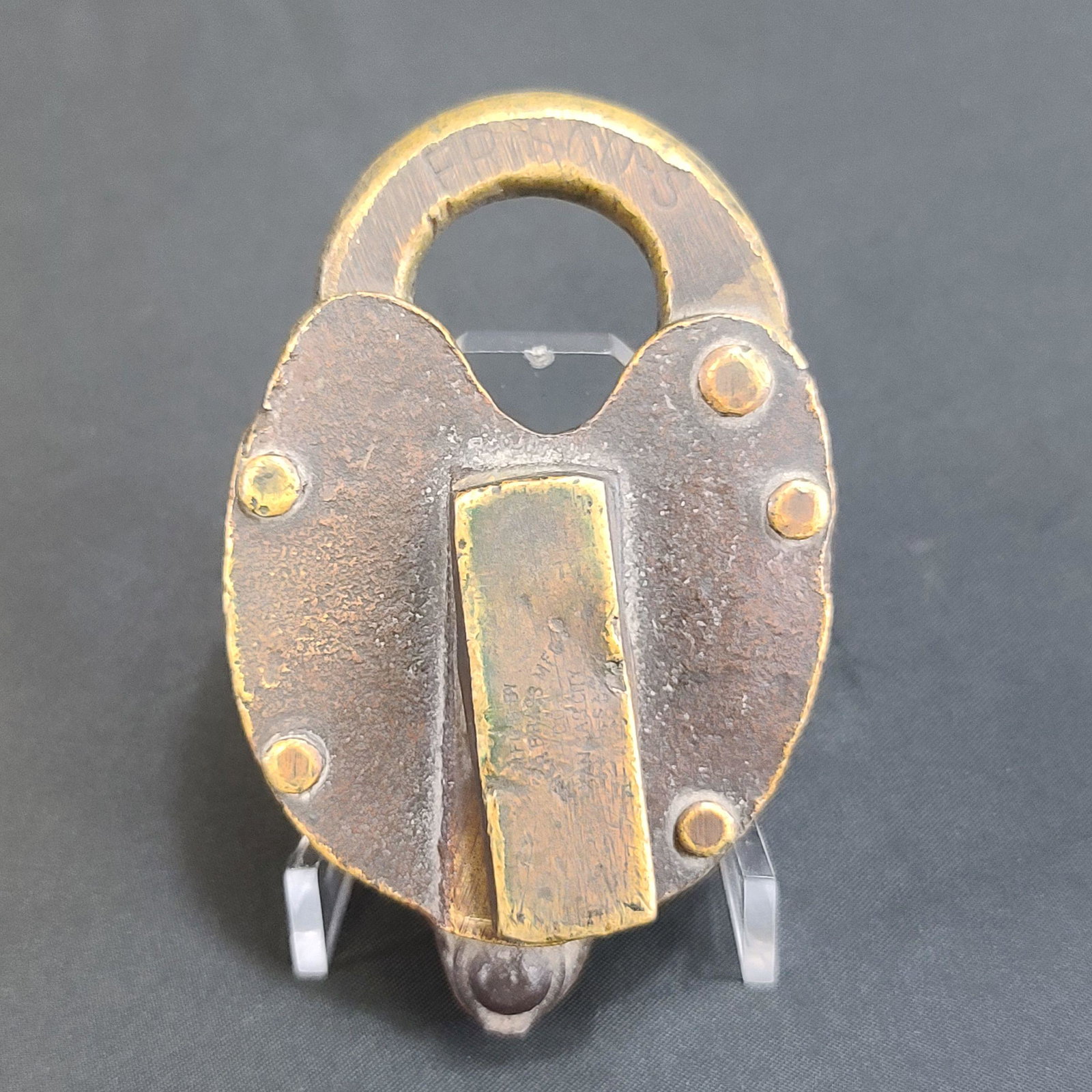 Antique Brass Railroad Padlock FR SCO-S (1 of 11)