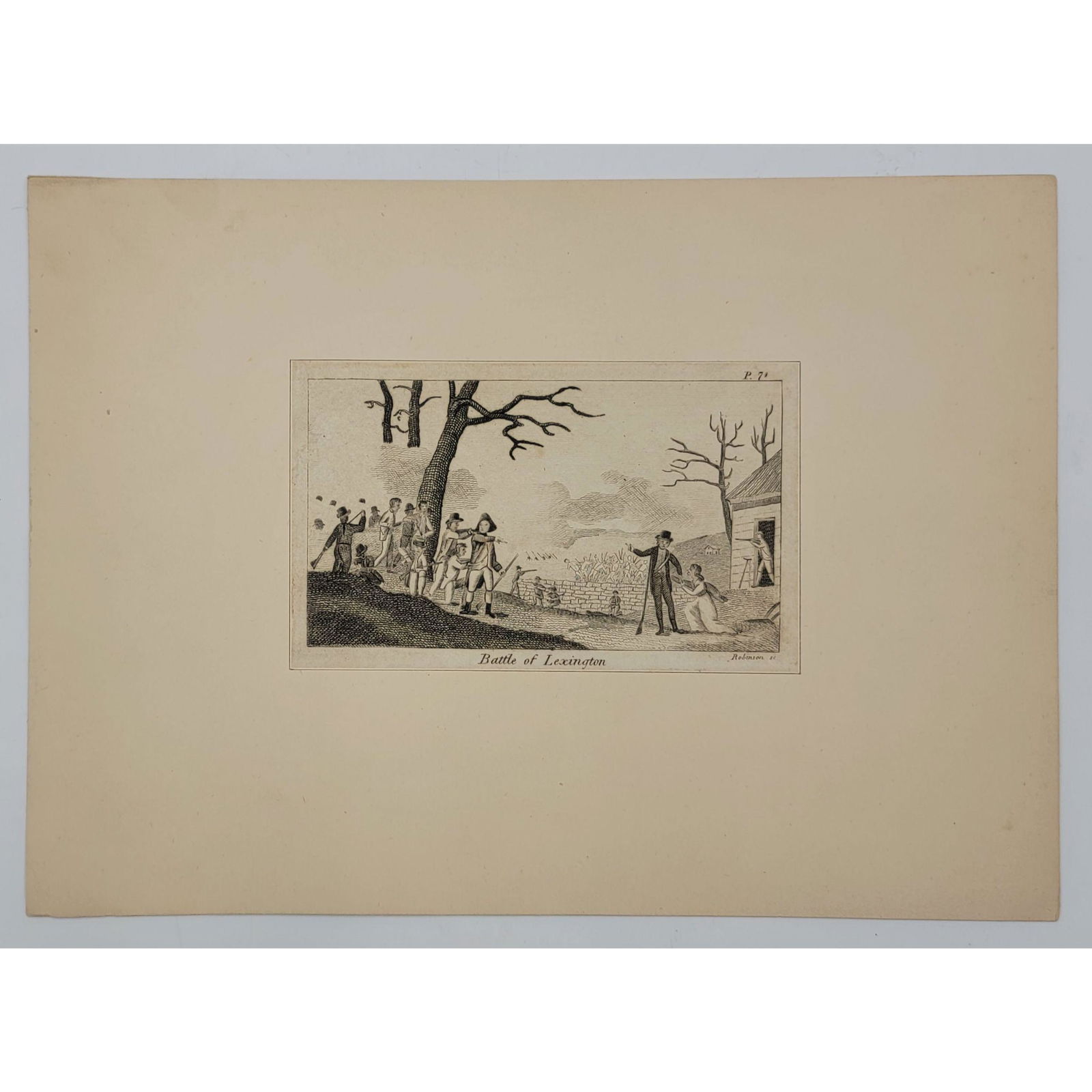 18Th C Revolutionary War Engraving Battle Of Lexington (1 of 5)