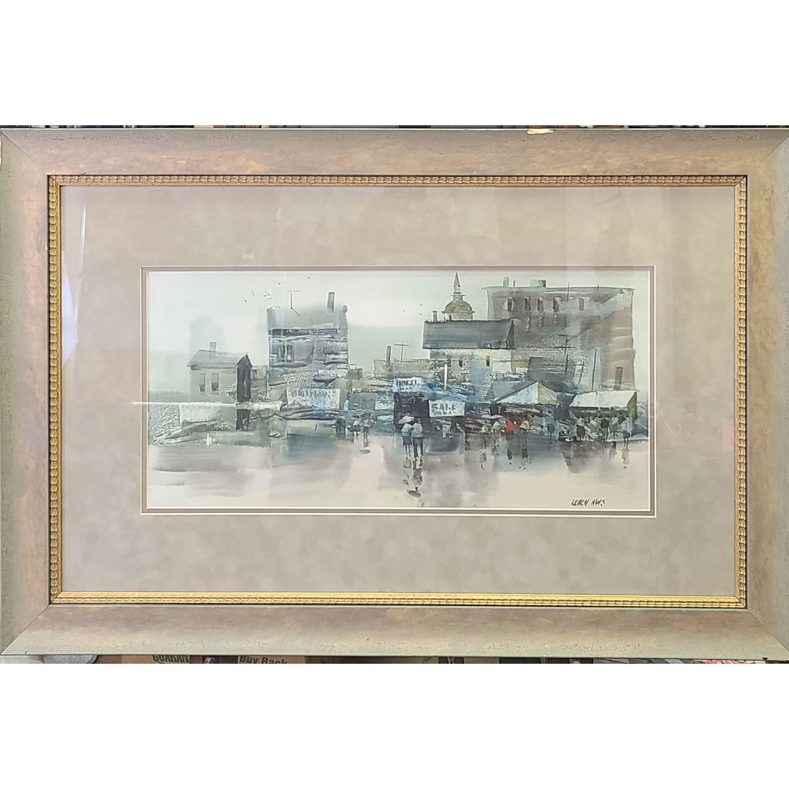 Fred Leach (OHIO, 1924-2006) WATERCOLOR STREET SCENE (1 of 12)