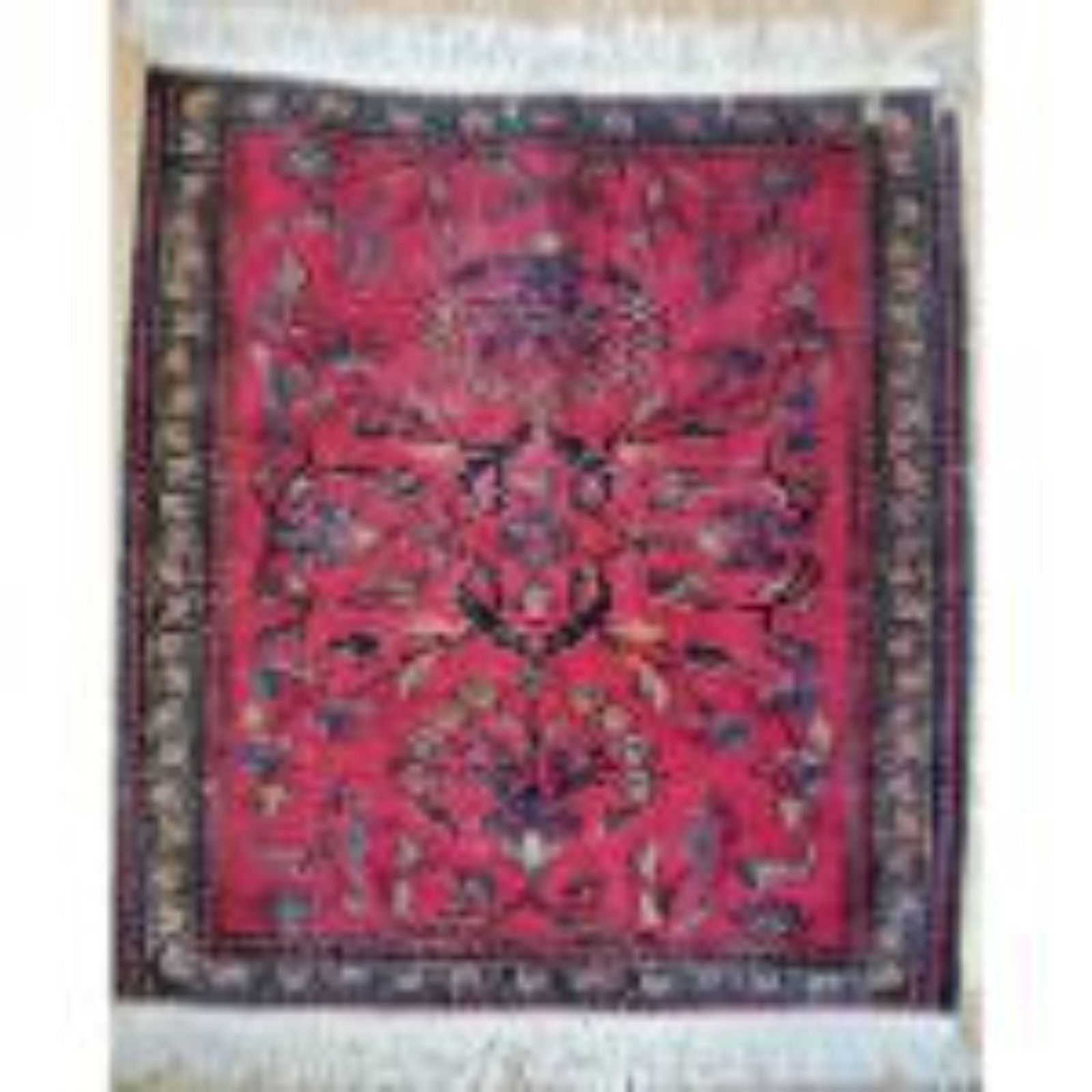 A Small Persian Antique Rug: A Small Persian Antique Rug. Measure 39" x 31.5"