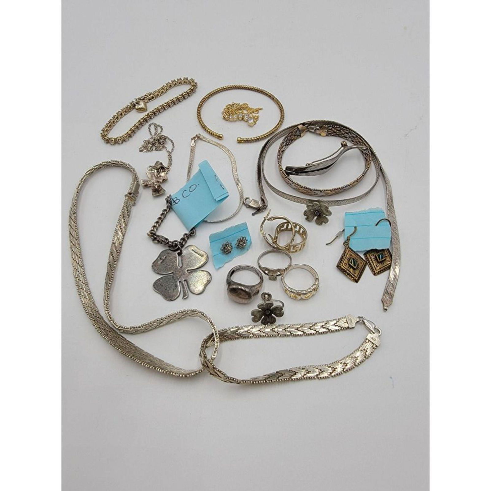 Grouping Of Sterling Silver Jewelry Necklace Rings 157G (1 of 8)