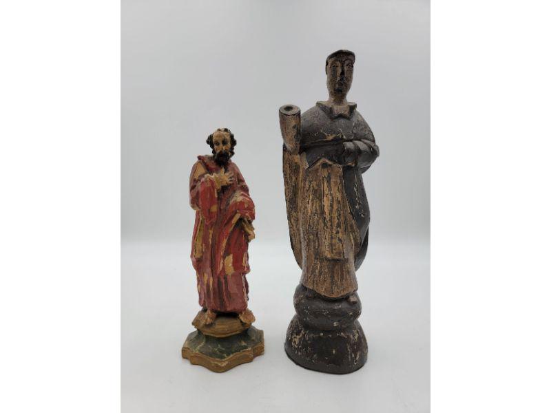 2 Antique Carved Religious Santos (1 of 17)