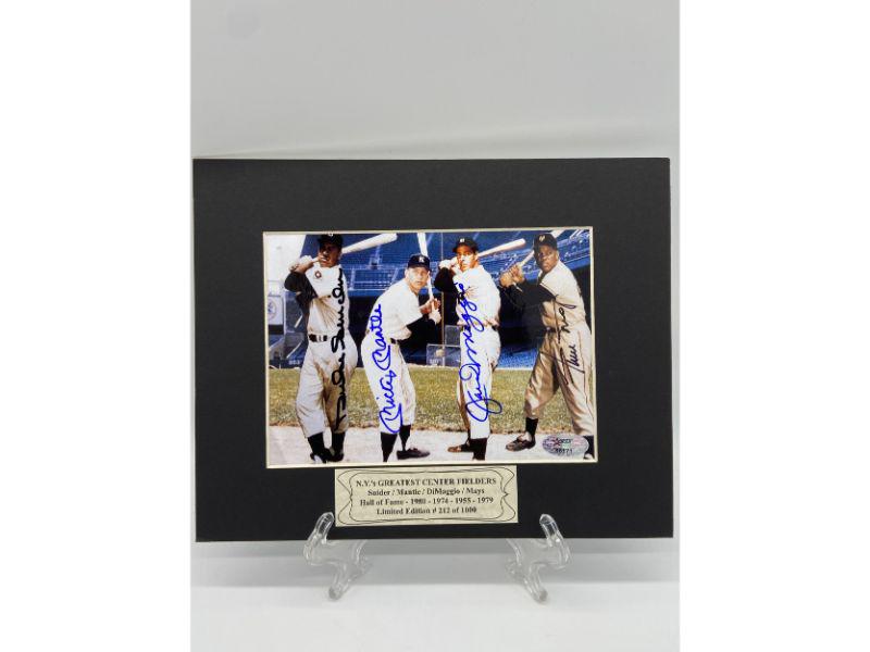 Vintage MLB Legends Signed Photo Mantle, Dimaggio, Mays (1 of 7)