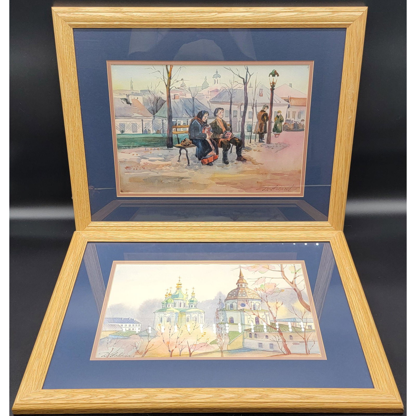 Pair Of Watercolors Ukrainian Artist Demetry Achkasov: Achkasov Dmitry (b. 1966) - Ukrainian painter, watercolorist, architect. He graduated from Kyiv State University of Architecture and Construction (1983-1989) and graduate of University Bolderskoho (Co