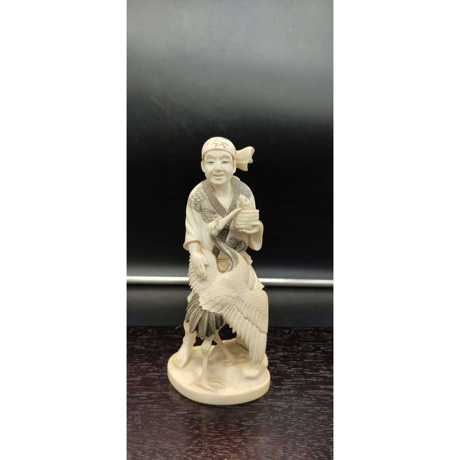 A Carved Japanese Figure Signed (1 of 5)
