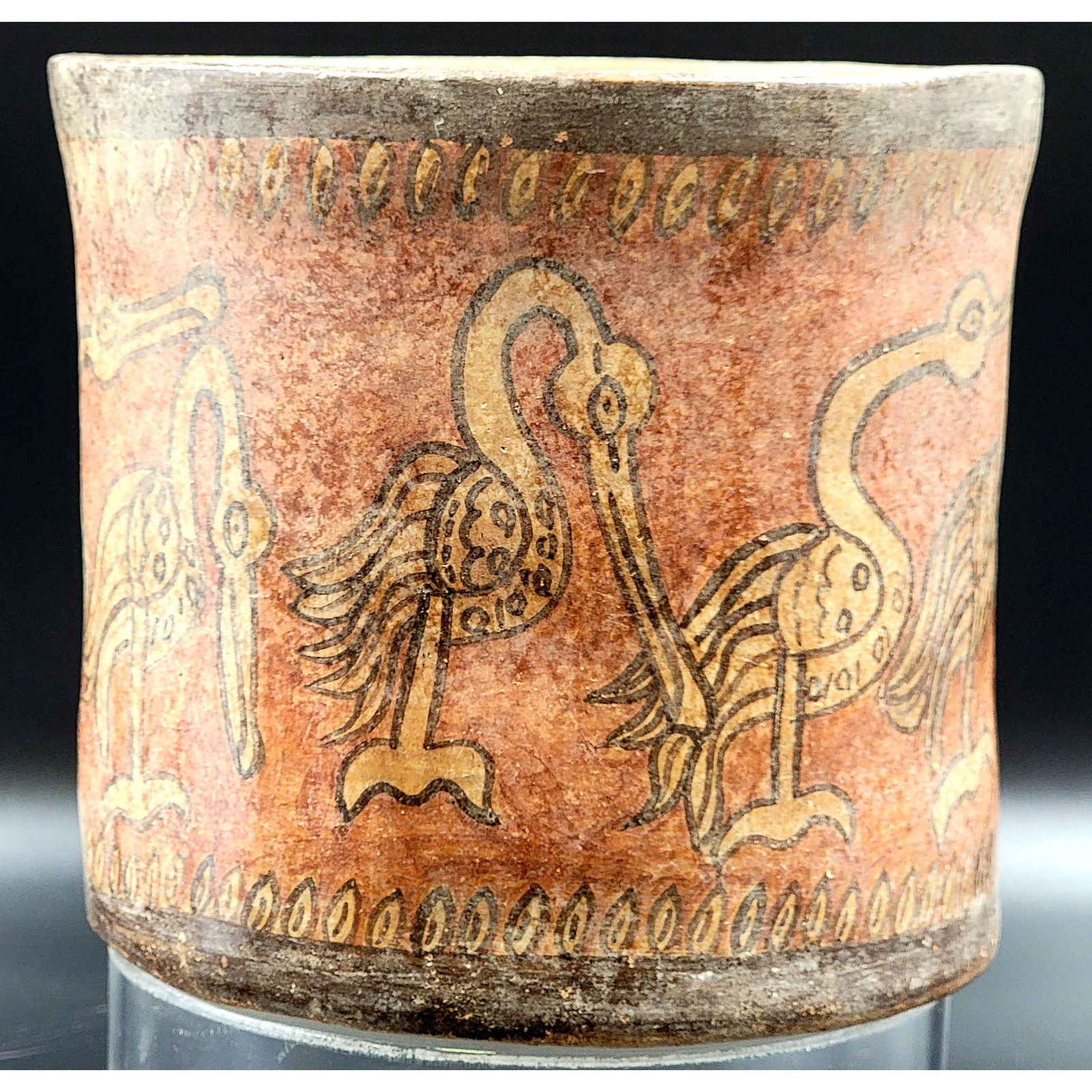 Amazing Pre Colombian Polychrome Mayan Cylindrical Pot (1 of 14)