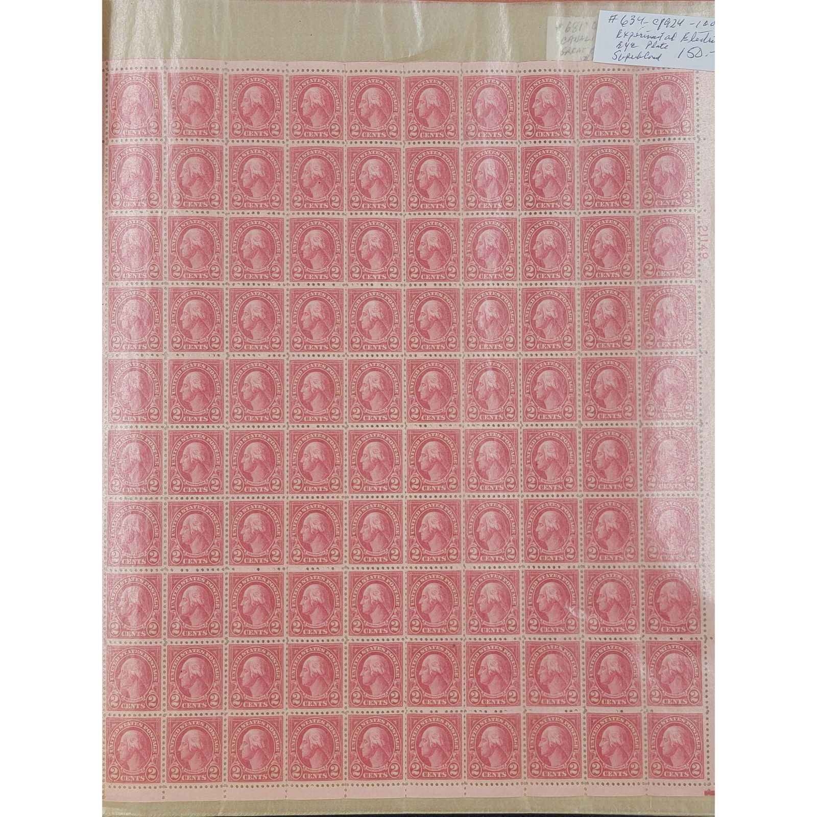 Stamps: Folder W/ Four 100 Stamps Sheets 20-30's Blocks (1 of 9)