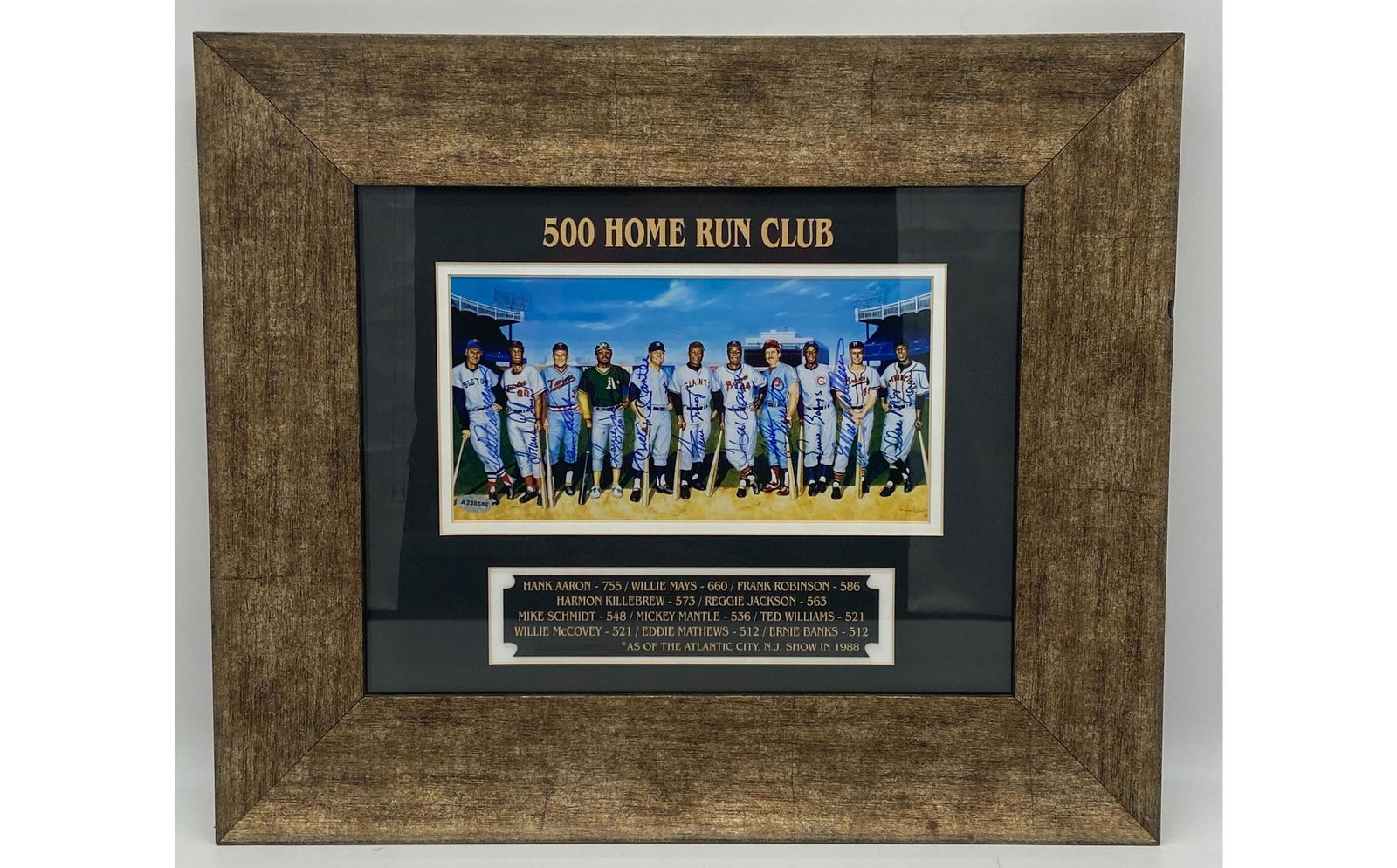 MLB LEGENDS  "500 HOME RUN CLUB" SIGNED PHOTO MATTED (1 of 10)