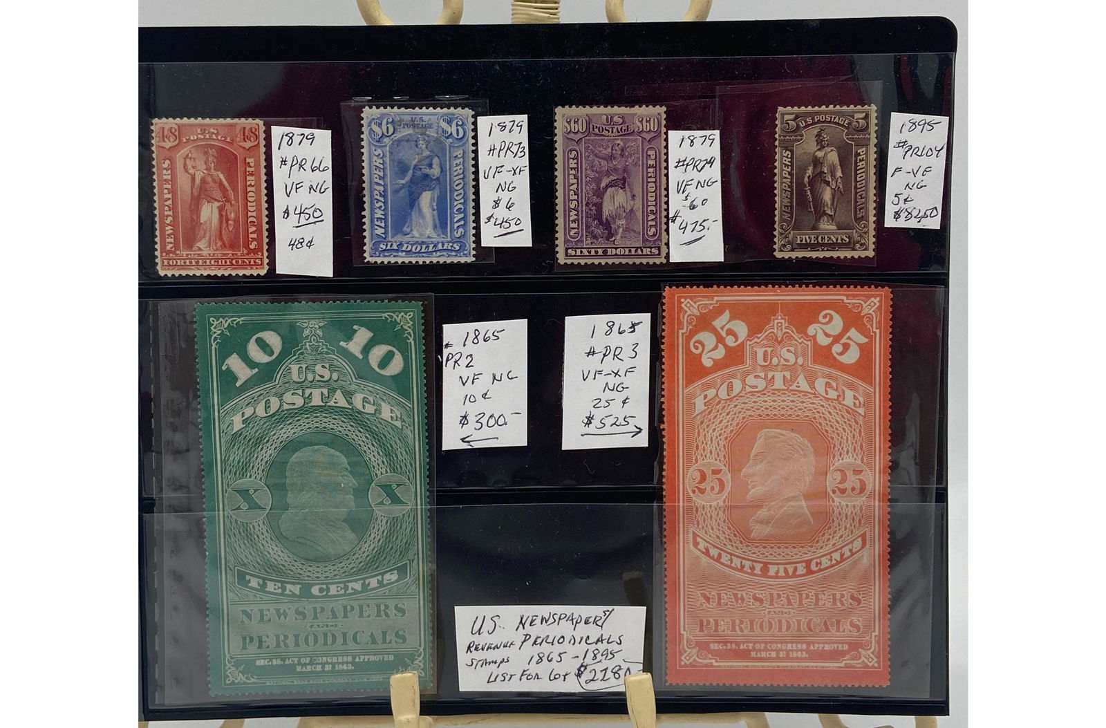 Lot Of 6 19th C Newspapers & Periodicals Revenue Stamps (1 of 8)