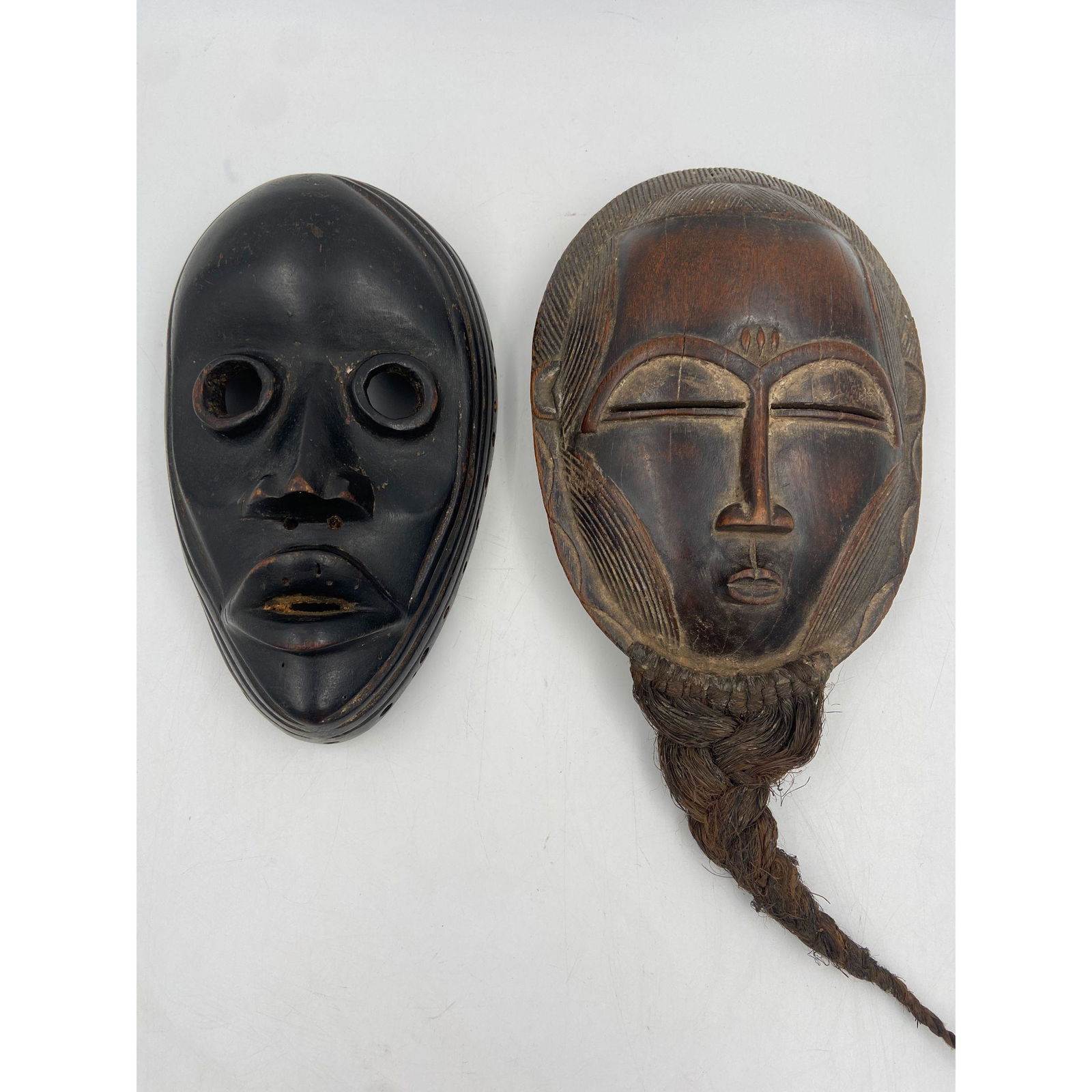 Lot Of 2 Hand-Carved African Masks (1 of 19)