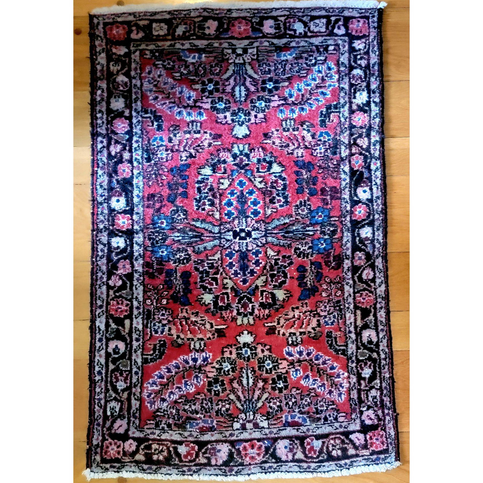 A Small Antique  Persian Rug With Label (1 of 10)