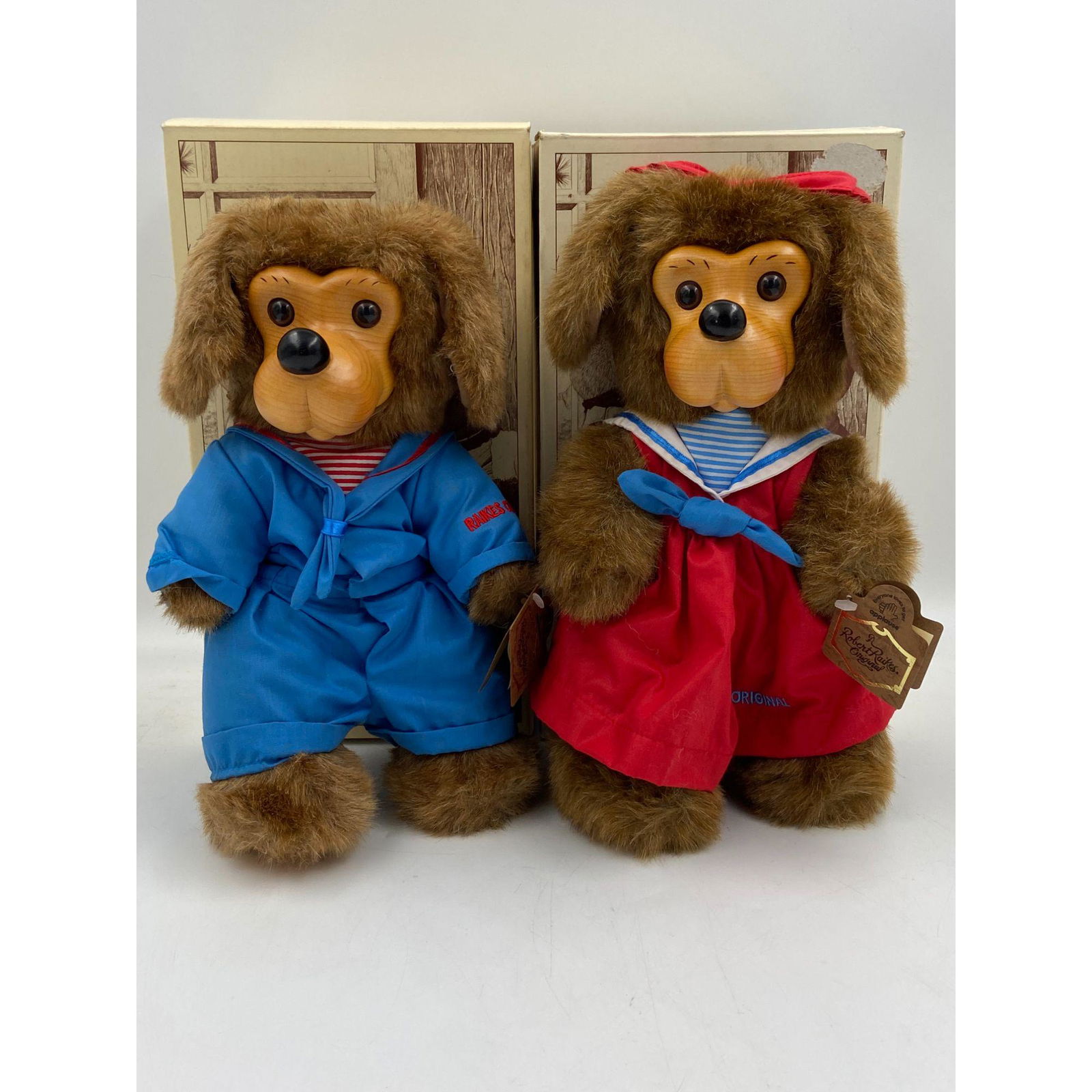 Lot Of Two Vintage Robert Raikes Wooden Teddy Bears "Ja (1 of 10)