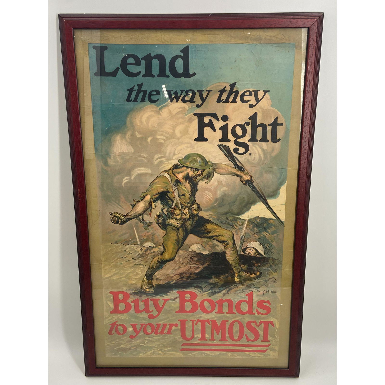 CIRCA 1918 WORLD WAR I PROPAGANDA POSTER EDMUND MARION (1 of 9)