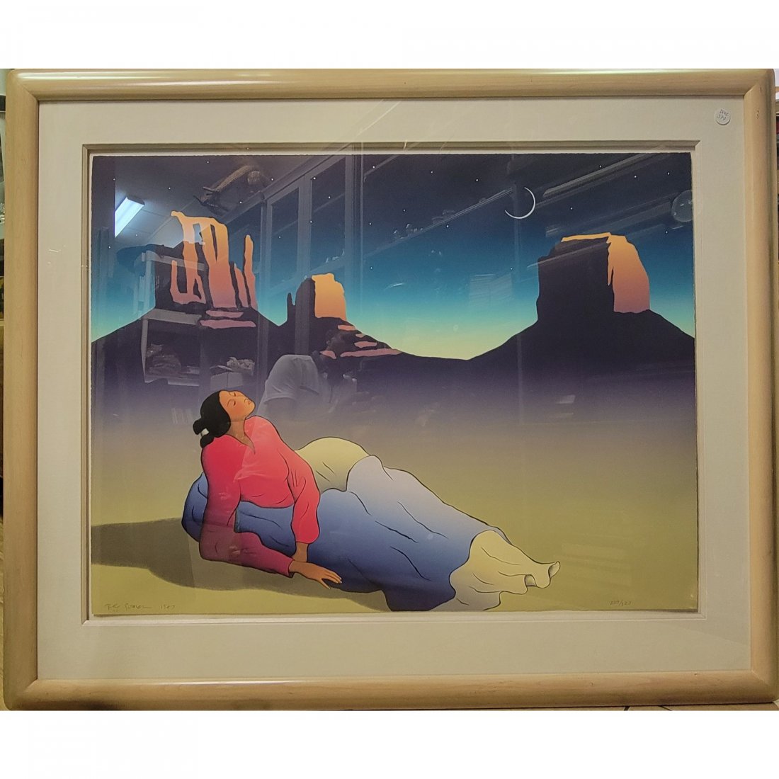 Signed RC Gorman Original Lithograph "Cresent Moon" (1 of 5)