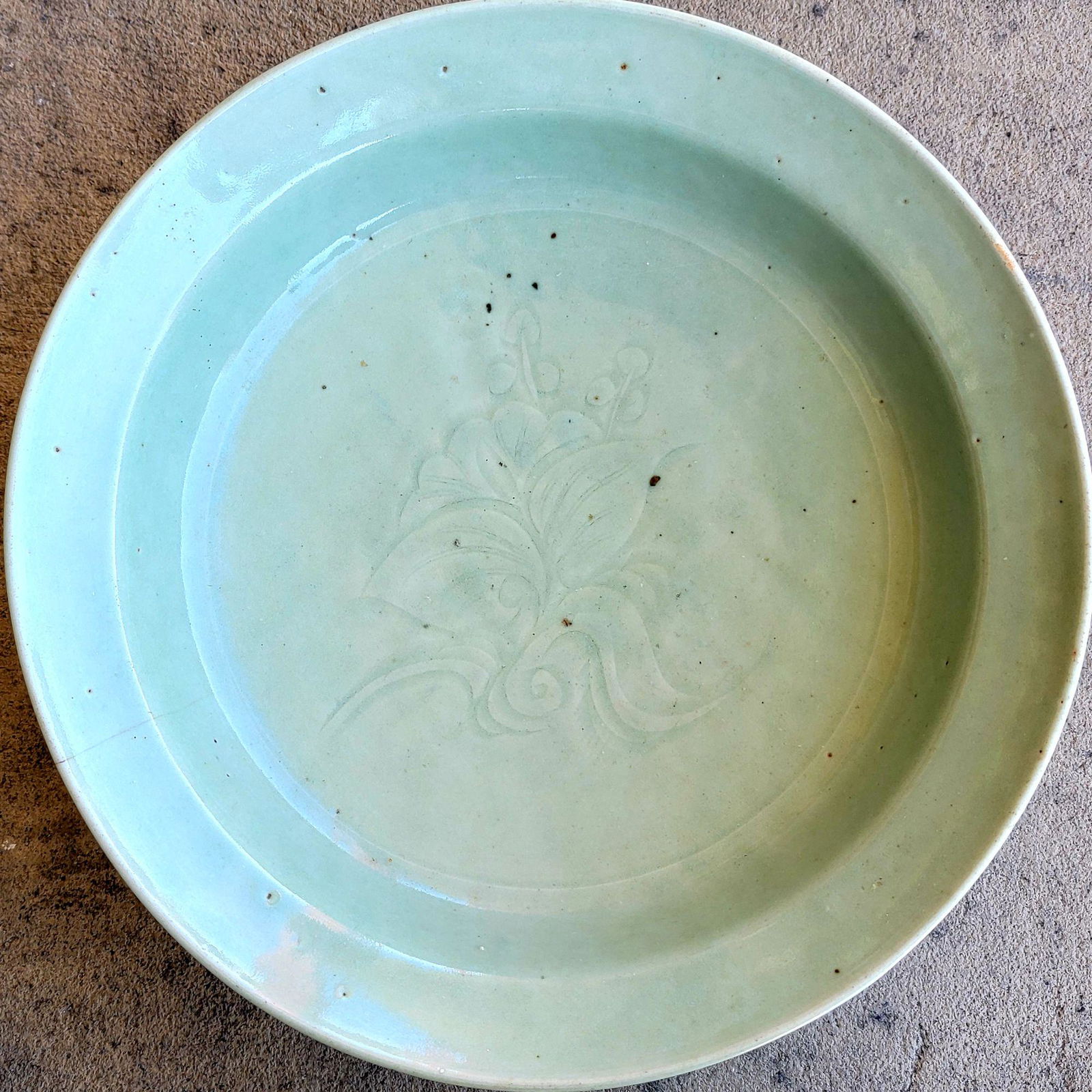 A Large Early Chinese Celadon Bowl Song-Ming? Dynasty (1 of 17)