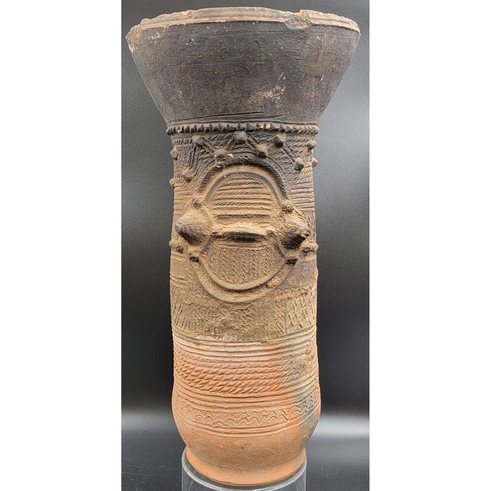 Early African NOK Pottery: Early African NOK Pottery, Measures 19.5" Tall. This item and many more forthcoming are from the estate of a true antiquity connoisseur in every sense of the word. This antiquarian truly enjoyed the t