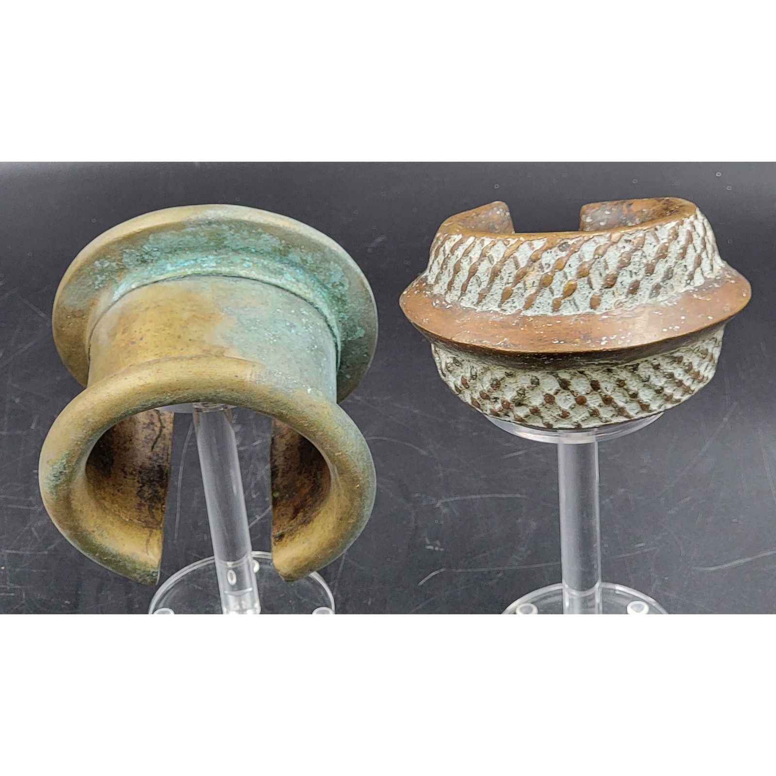 Lot Of 2 Antique Bronze Slave Bracelets (1 of 19)