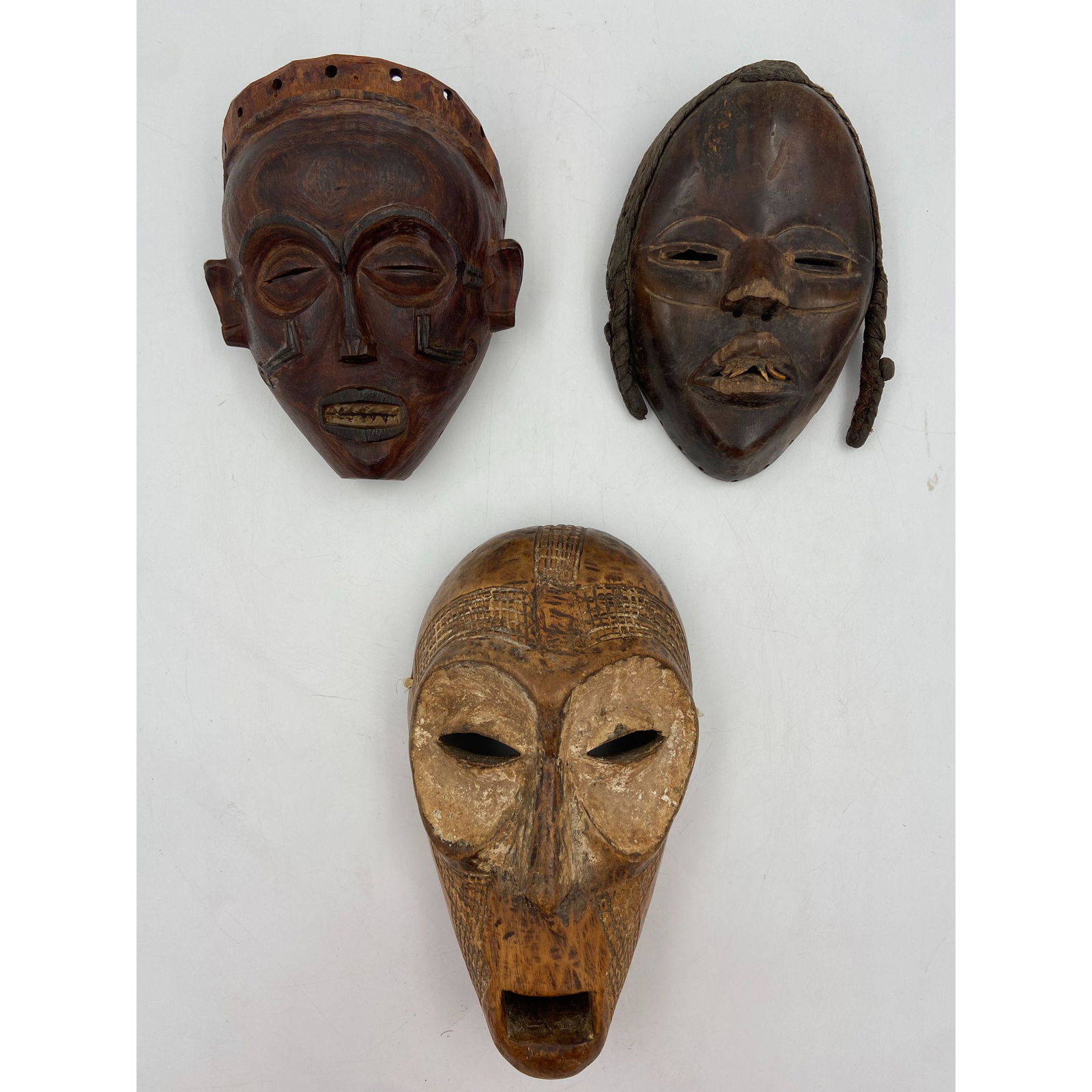 Grouping Of Hand-Carved Dan, Chokwe (Pwo) African Masks (1 of 20)