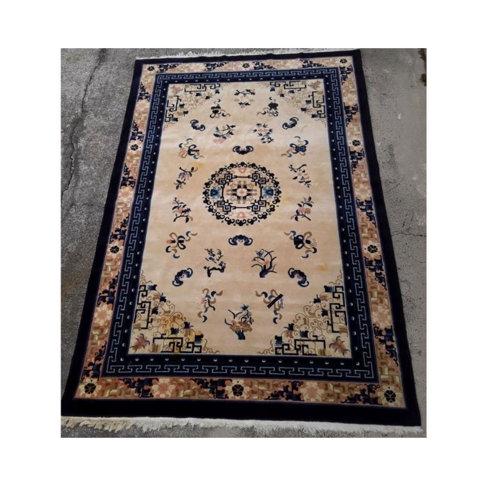 Antique Art Deco, Ning Xia Chinese Rug, Early 19th C (1 of 20)