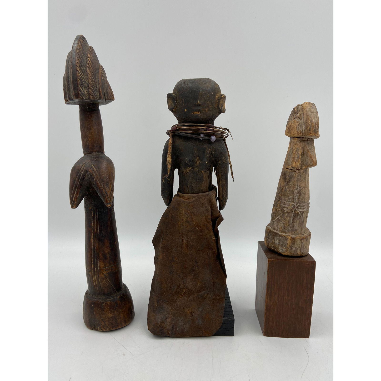 Hand-Carved African Congo Statue & Mossi Biga Dolls (1 of 11)