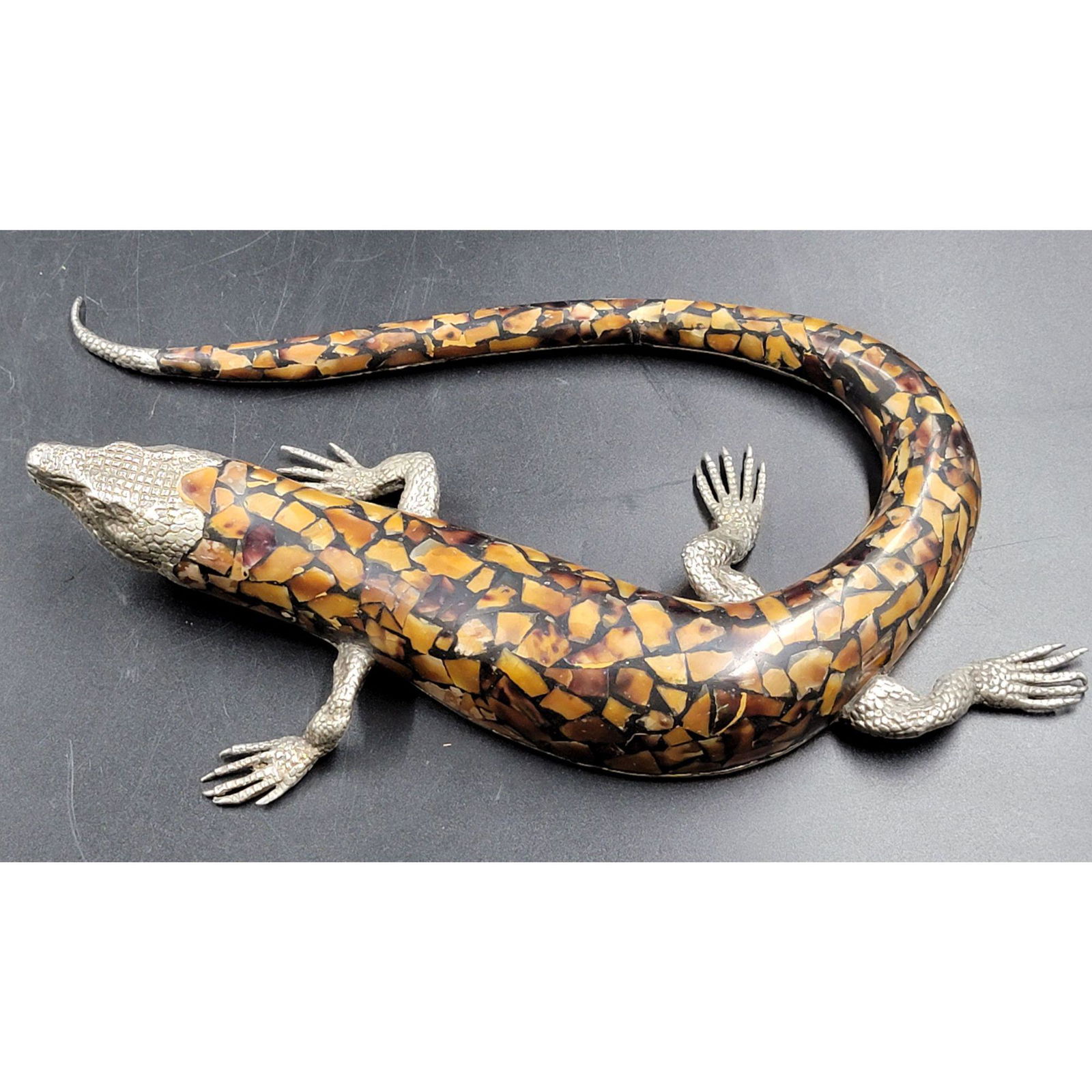 Maitland Smith Silver Plated Bronze Lizard Sculpture (1 of 11)