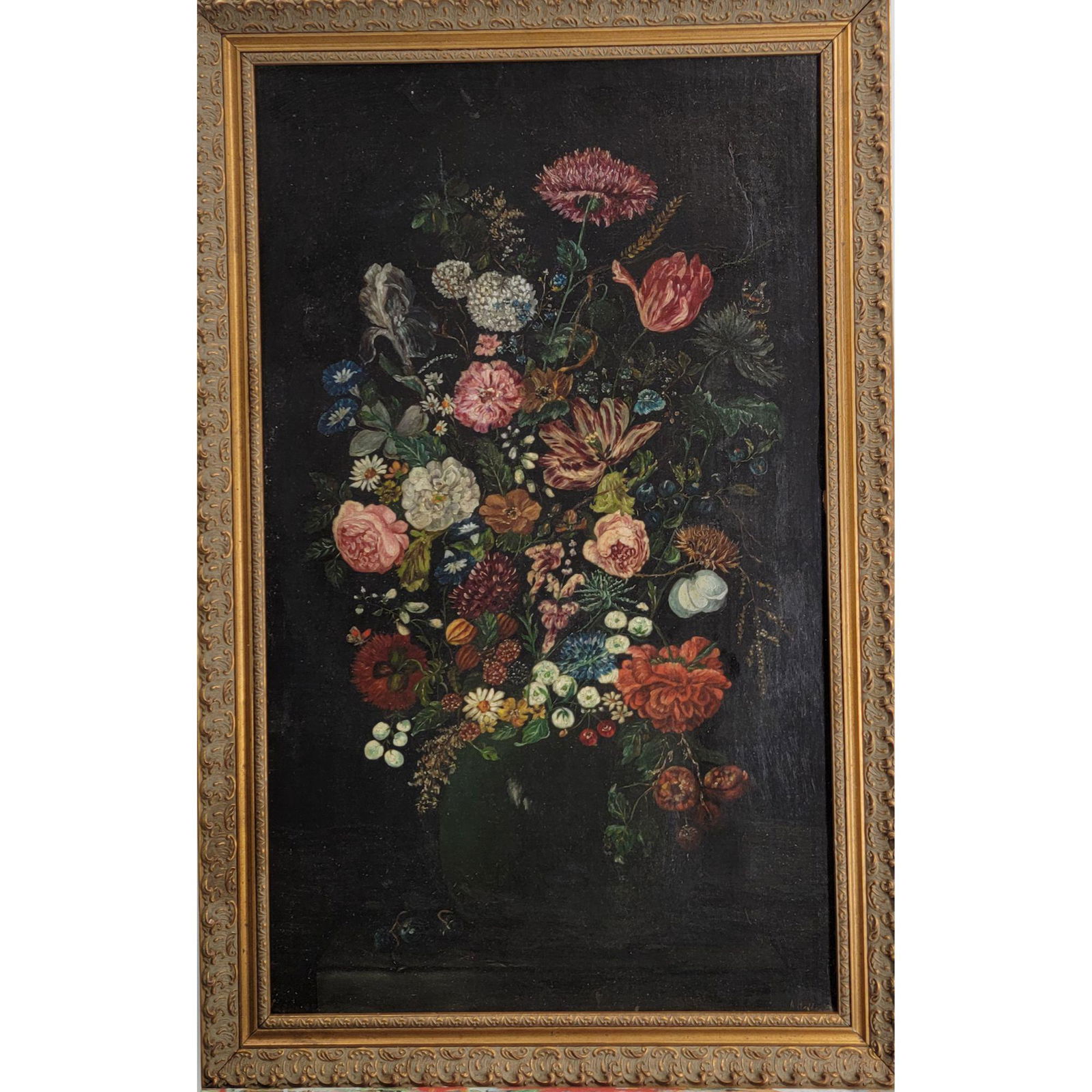 Re-Lined 19th C O/C Still Life Painting Signed (1 of 13)