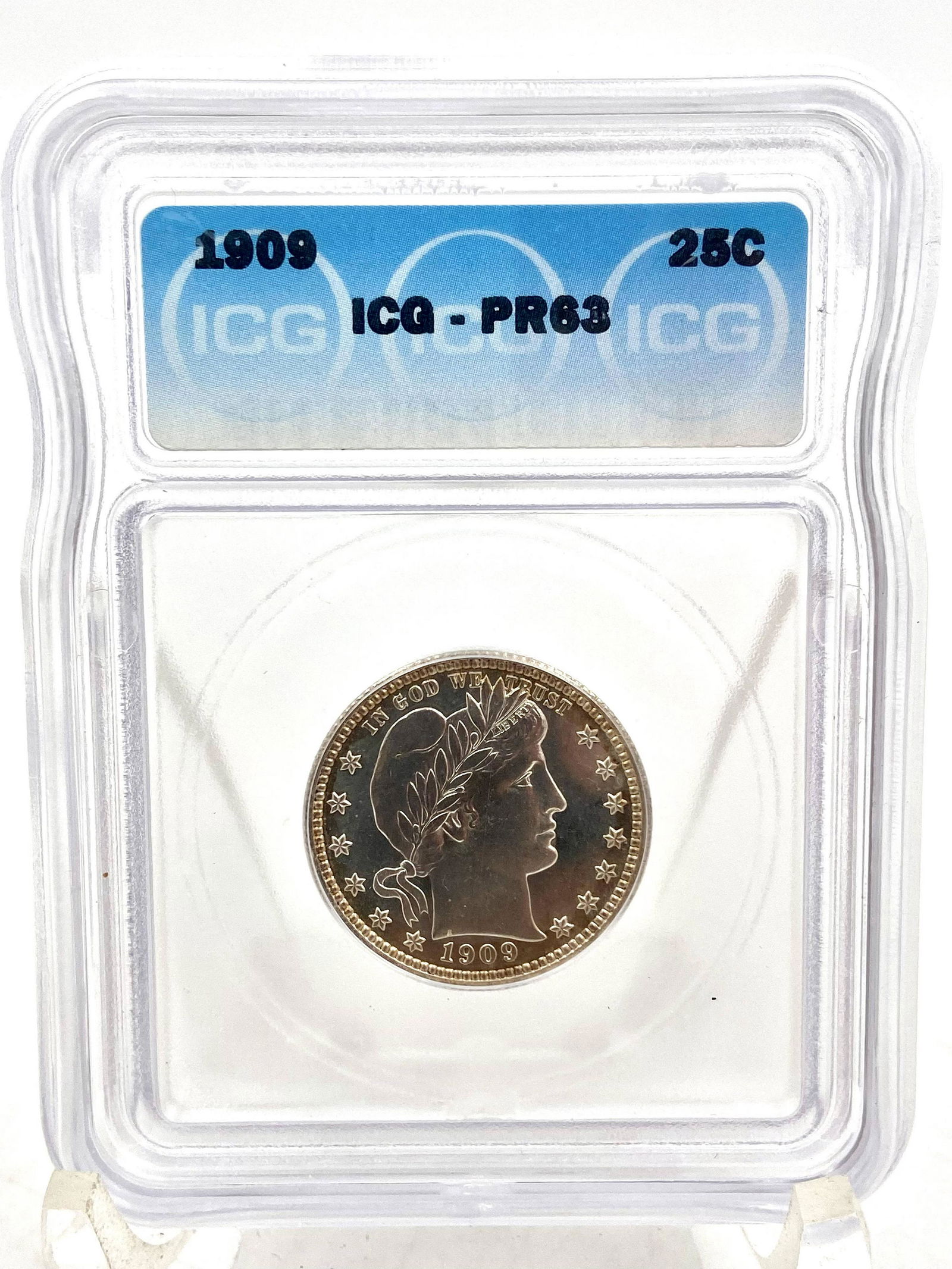 Slabbed US 1909 Barber Head Quarter Graded PR63 (1 of 2)