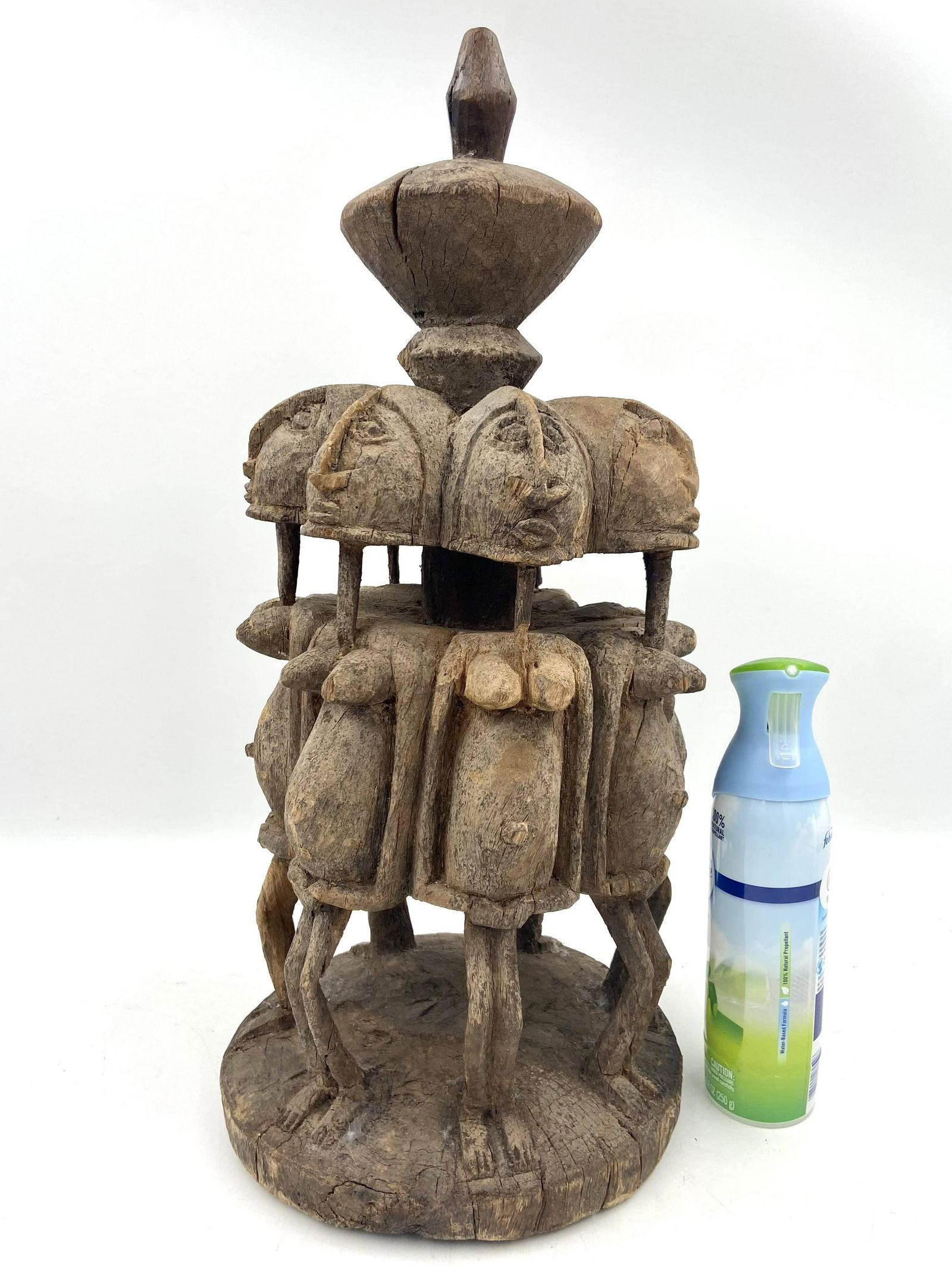 Large Hand Carved African Sculpture Multiple Faced (1 of 11)