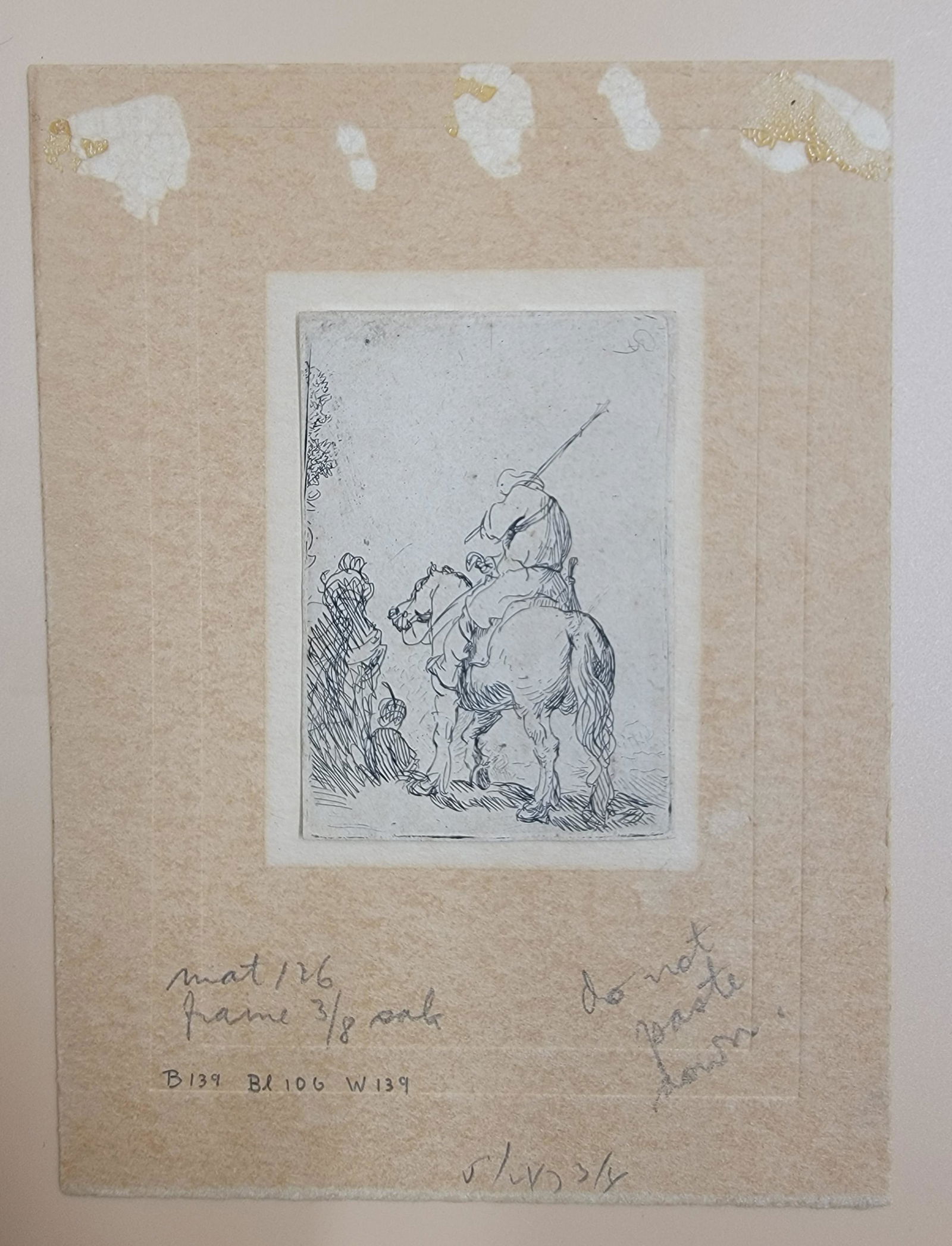 Rembrandt  Etching Turbaned Soldier on Horseback (1 of 15)