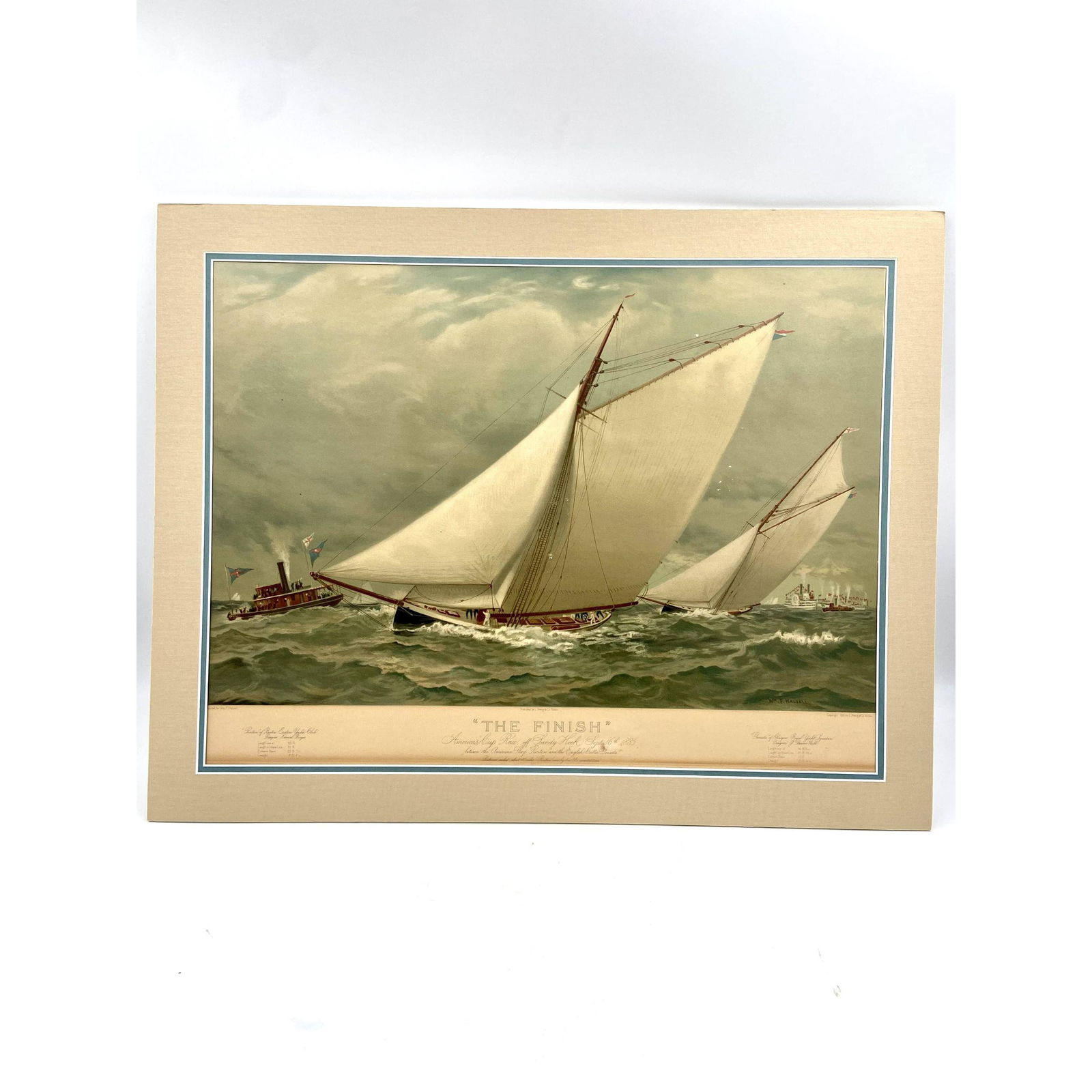 Americas Cup Race " The Finish" Lithograph 1885 (1 of 8)