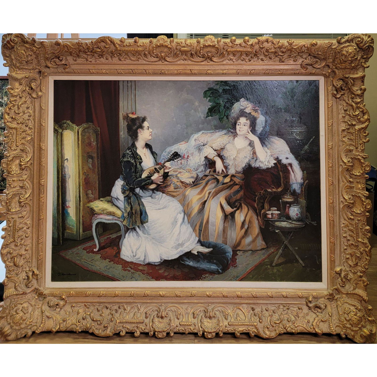 Large O/C Painting Signed D Hawkins British 20th C (1 of 20)