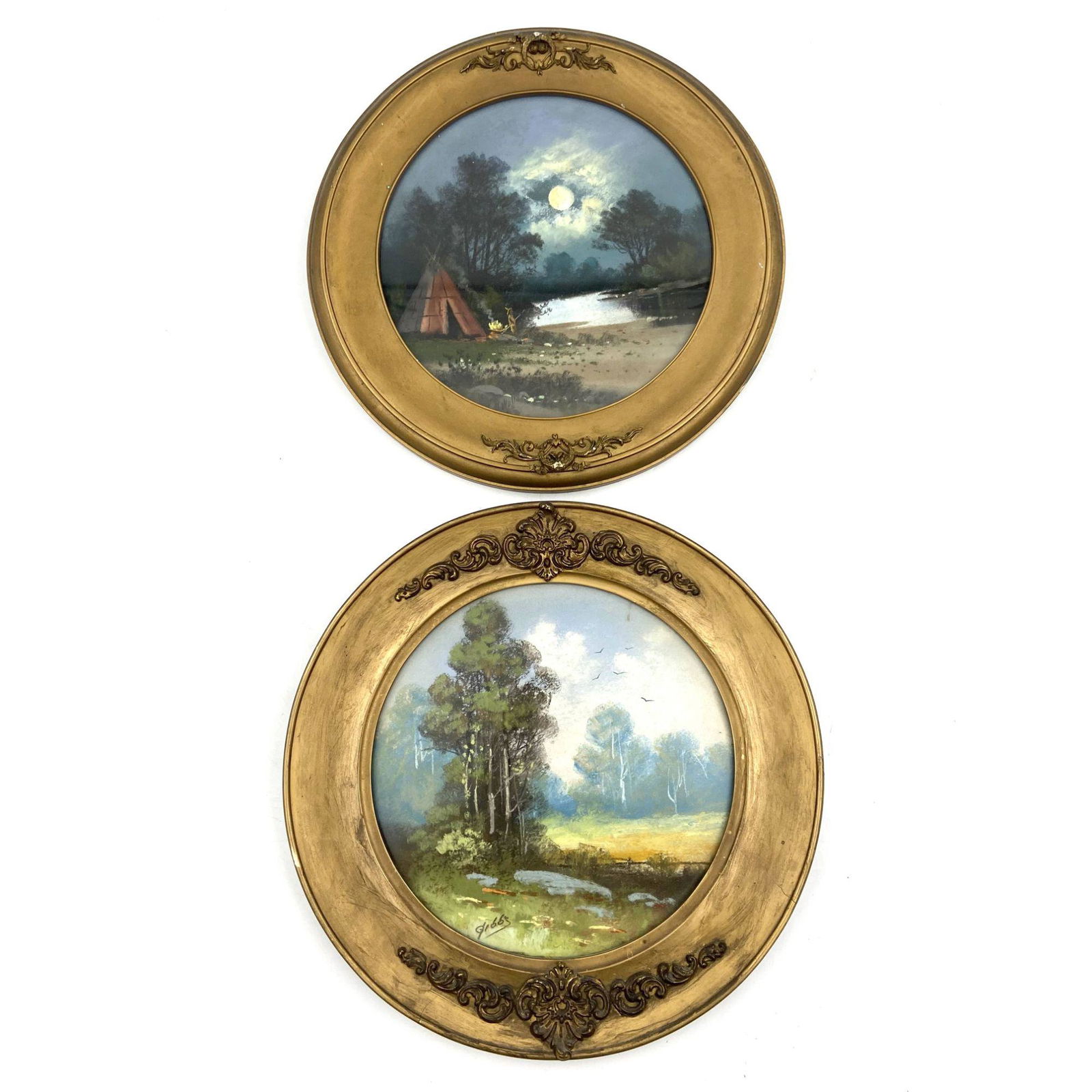 Pair Of 19th C Pastel Paintings (1 of 8)