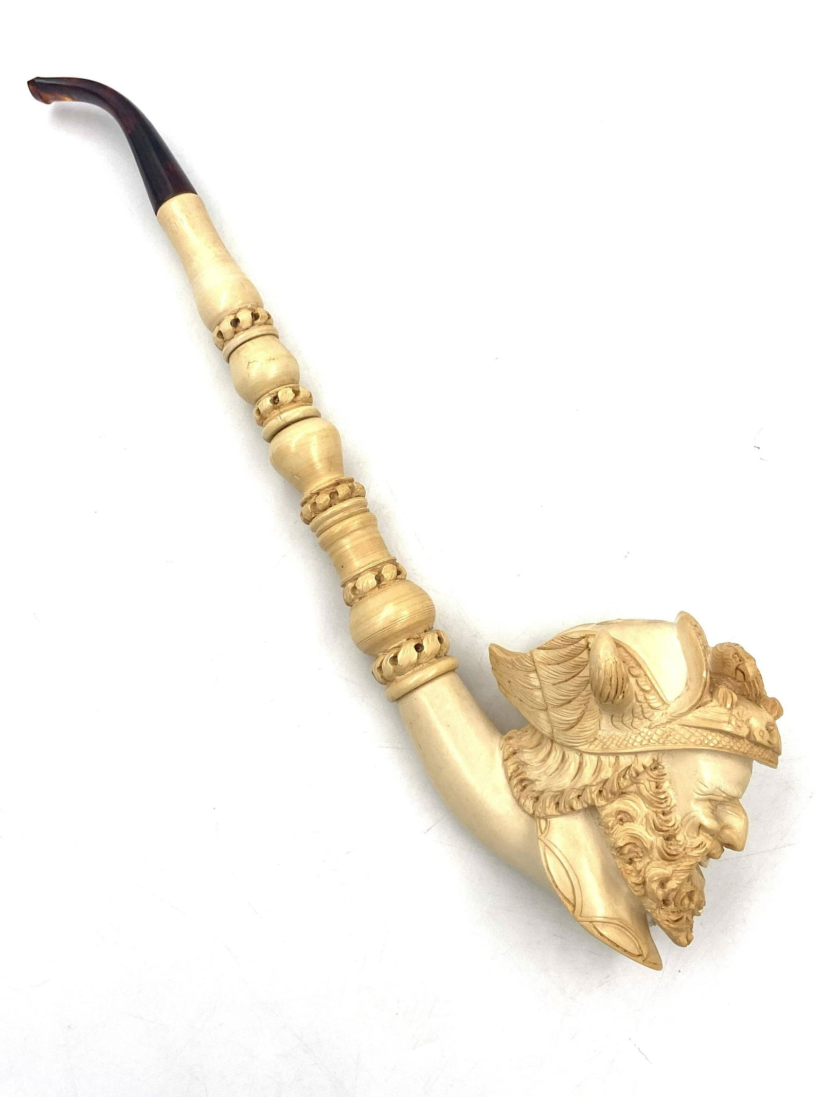 Huge Meerschaum Hand-Carved Warrior Pipe 20th C (1 of 8)