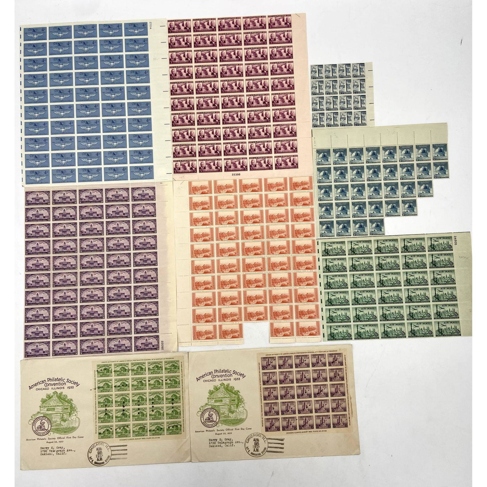Stamps: Folio Lot Of Full Sheets And Half Sheets (1 of 10)