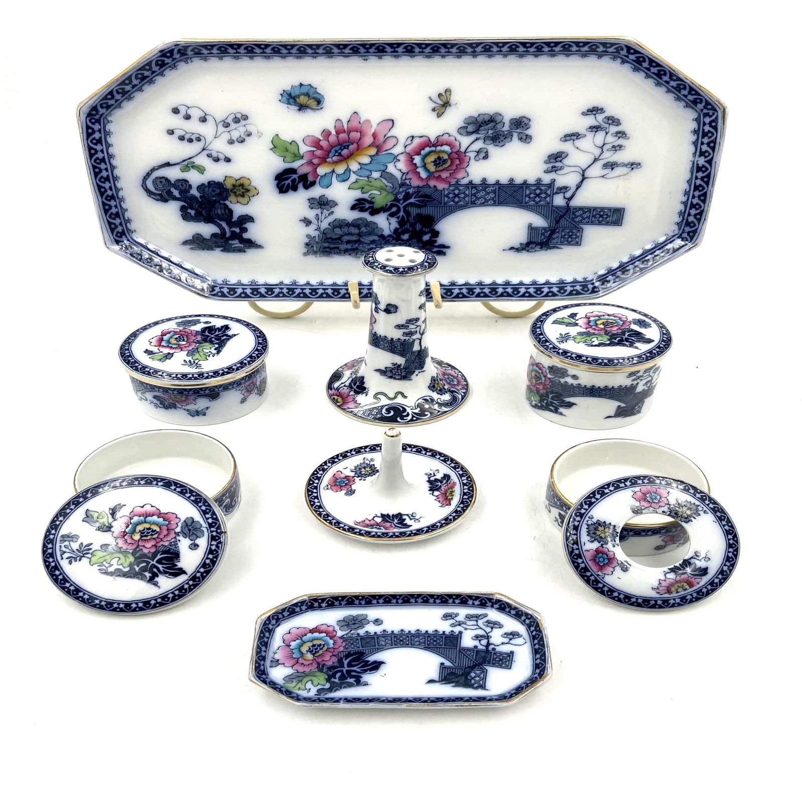 Rare 20th C Kneeling & Co Full Dresser Set Losal Ware (1 of 8)
