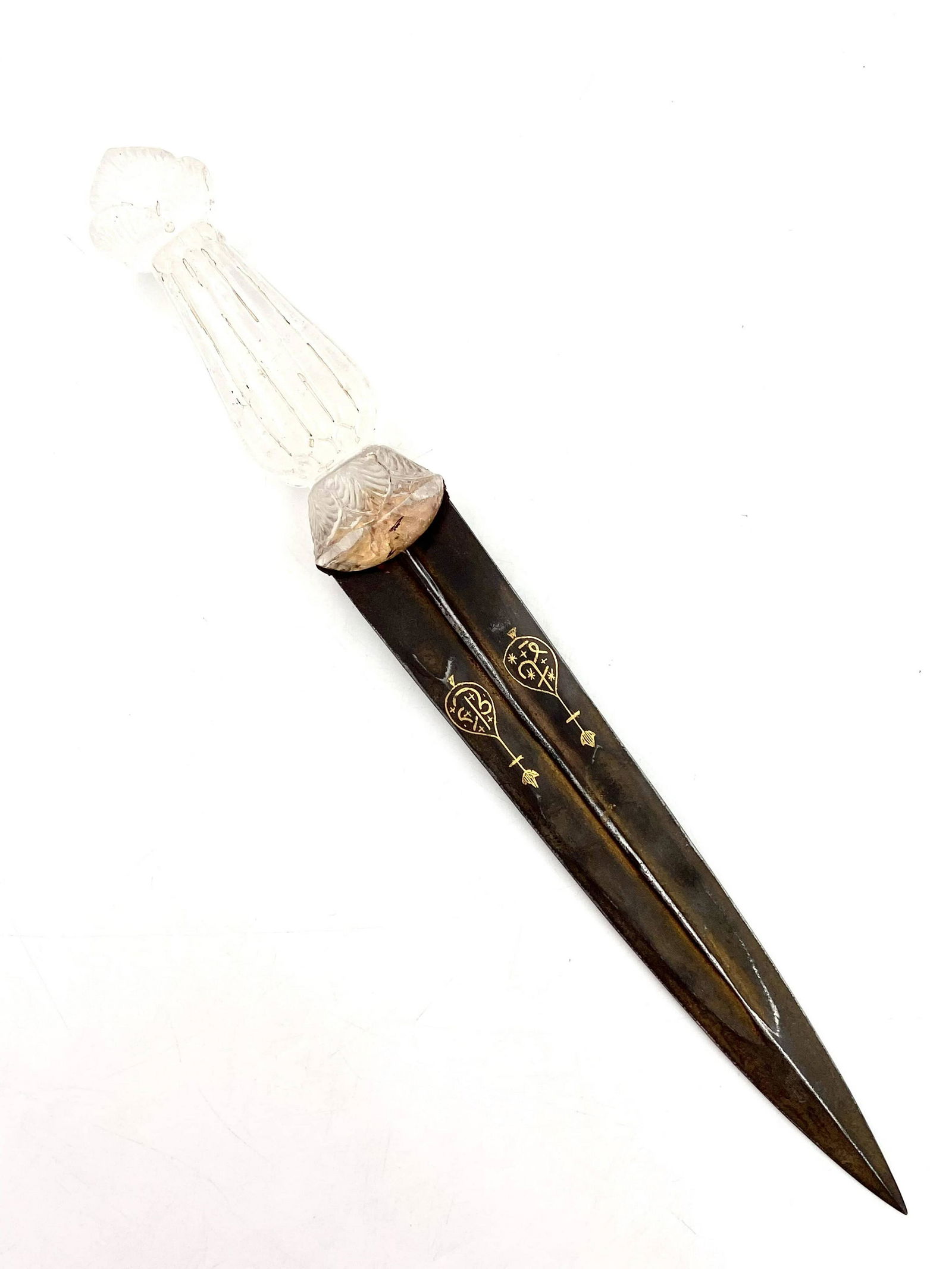 Mughal Style Rock Crystal Dagger With Gold Inlay (1 of 6)