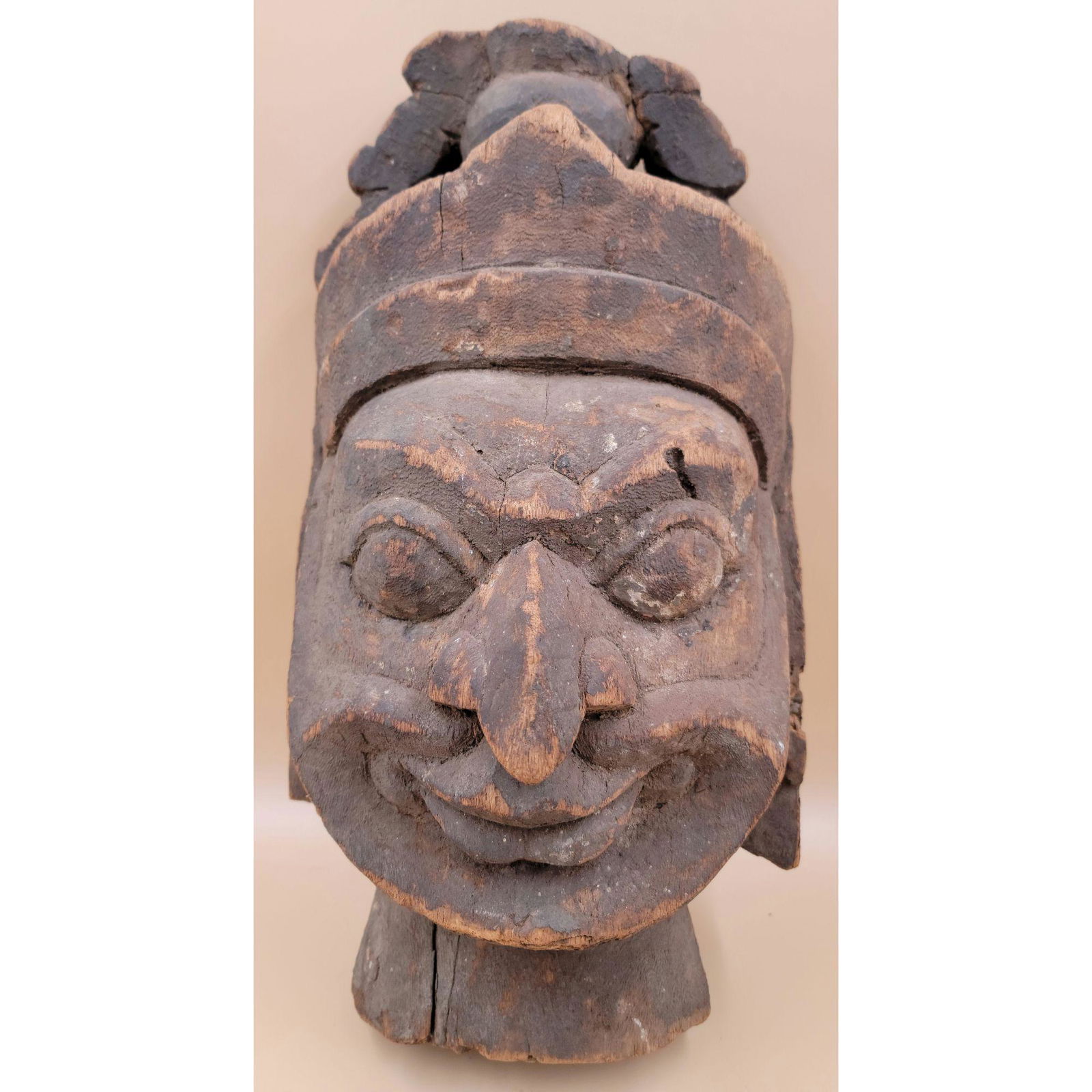 Antique Wooden Hindu Mask/Bust, Circa 19th C (1 of 17)