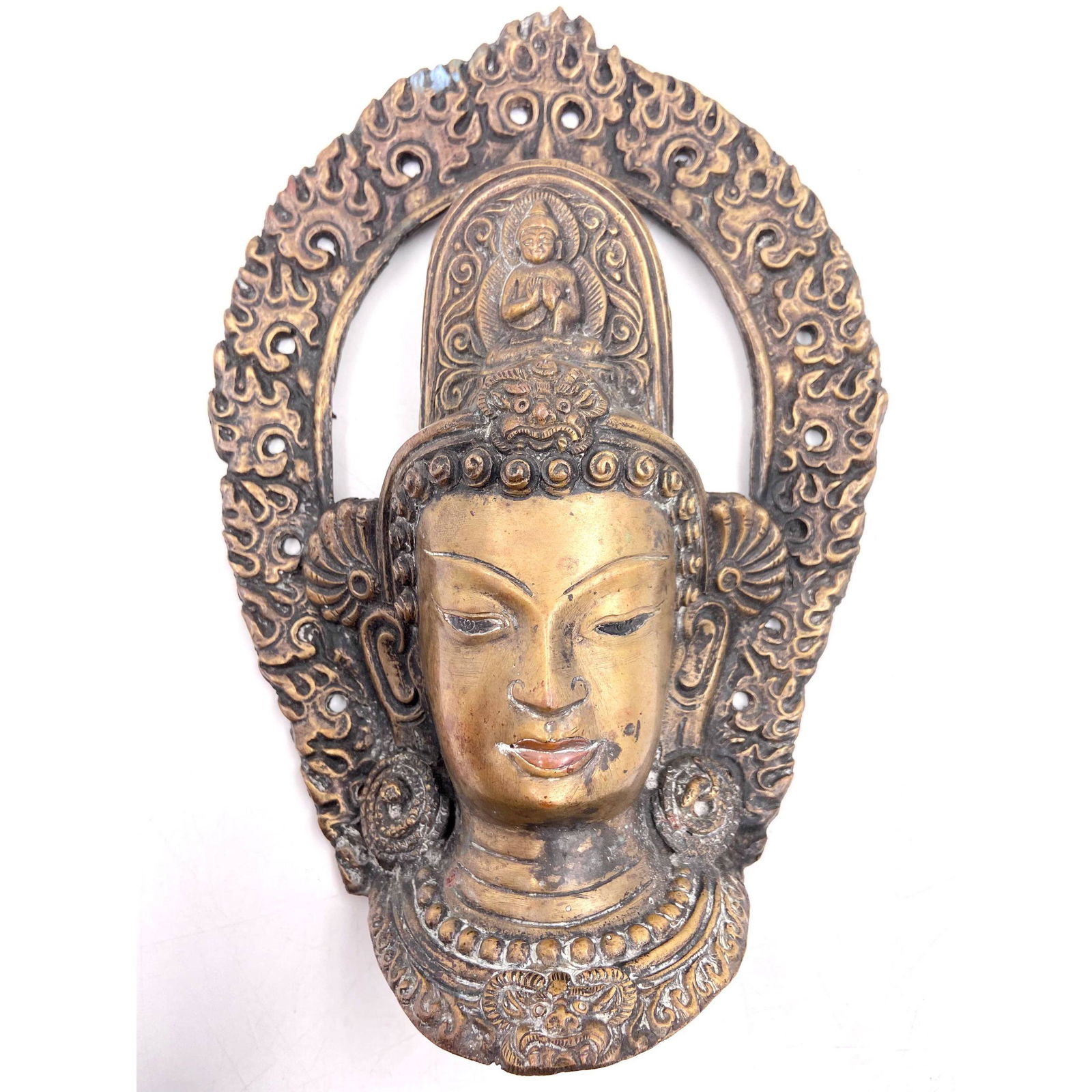 Antique Nepalese Bronze Buddha Altar Piece (1 of 8)