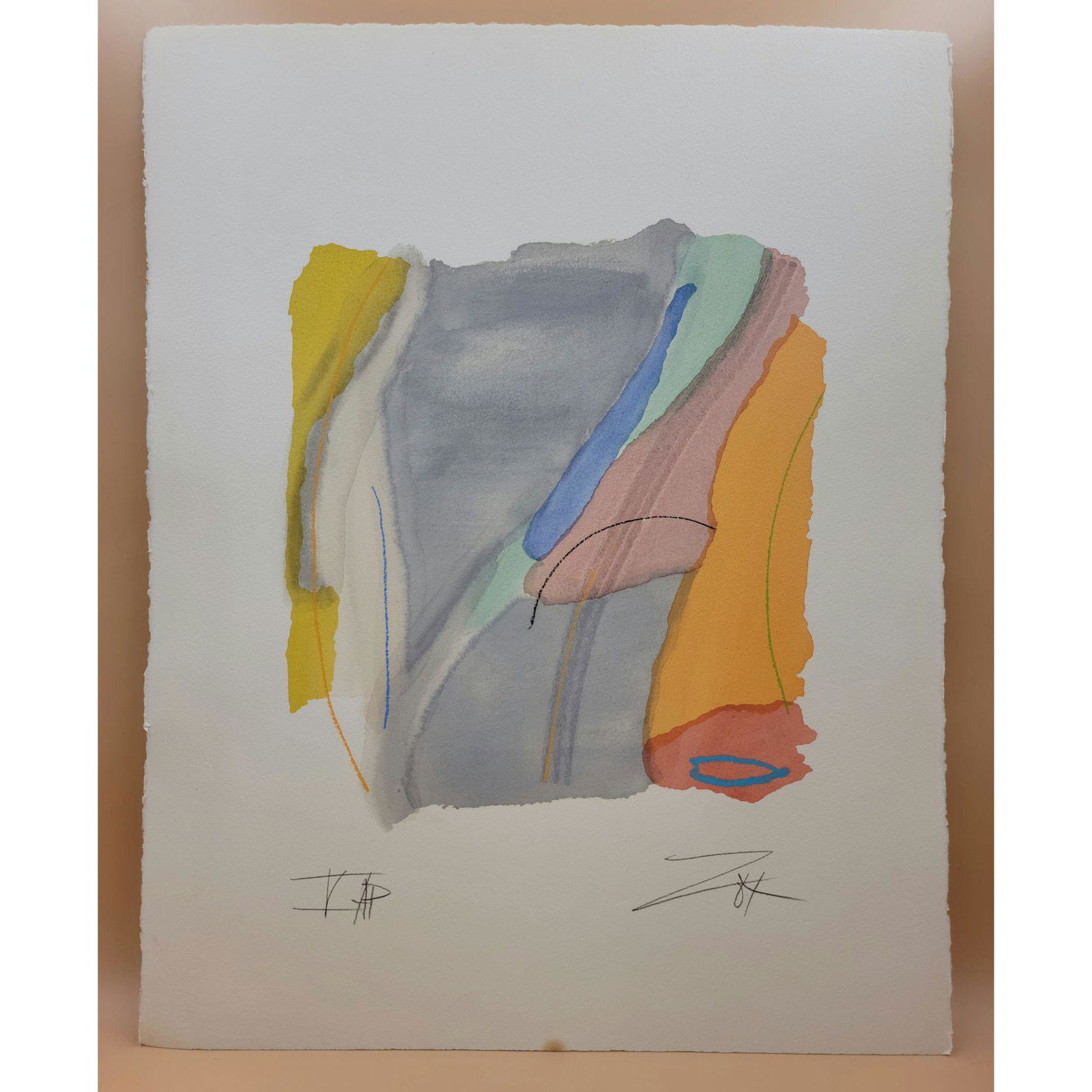 Larry Zox 1937-2006 New York Watercolor Painting Signed (1 of 11)