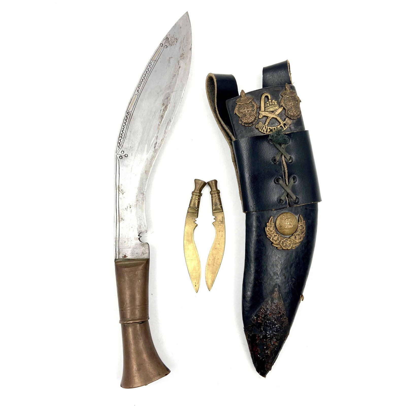 Antique Nepali Military Kukri Dagger (1 of 10)
