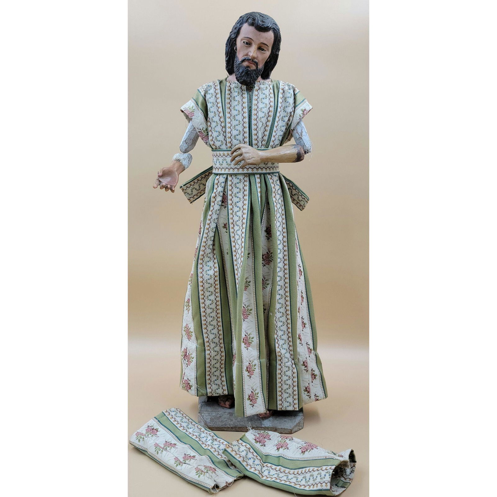 19th C Polychrome Wood Santos Glass Eyes (1 of 20)