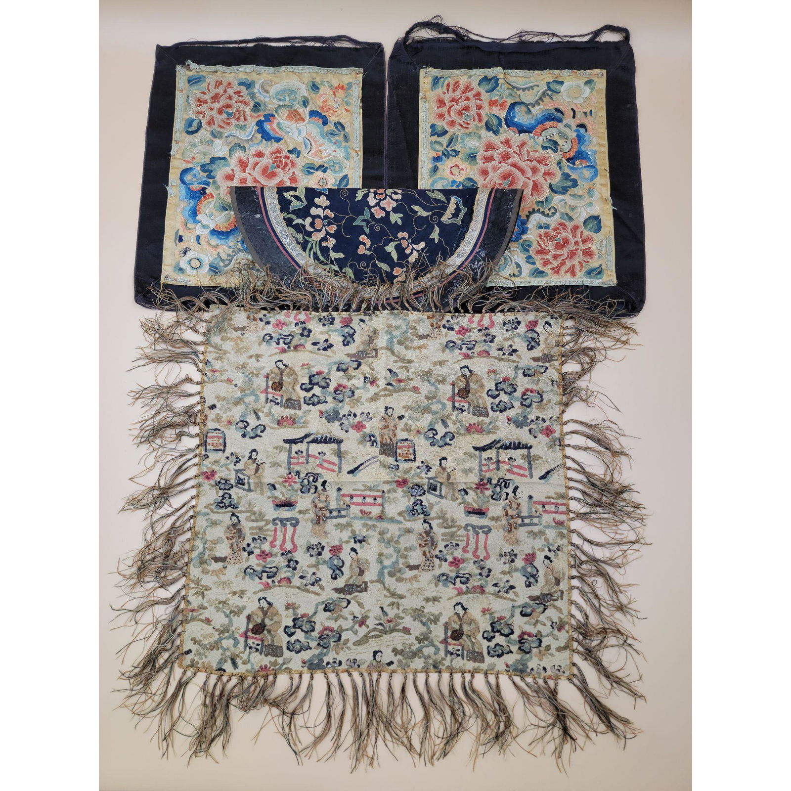A Grouping Of Antique Chinese Silk Embroidery (4) (1 of 11)