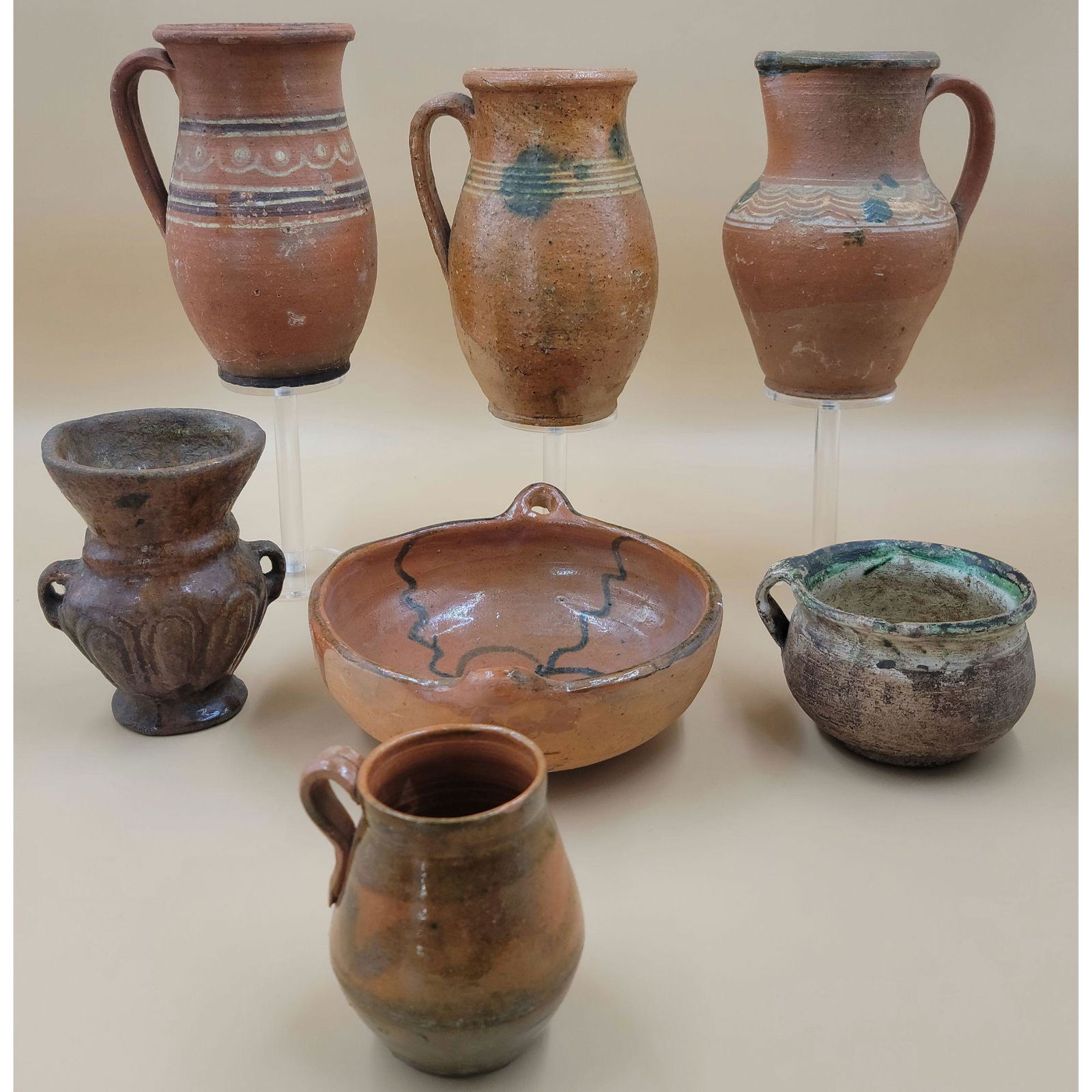 Grouping Of Antique Redware Pottery 19th Century (1 of 19)