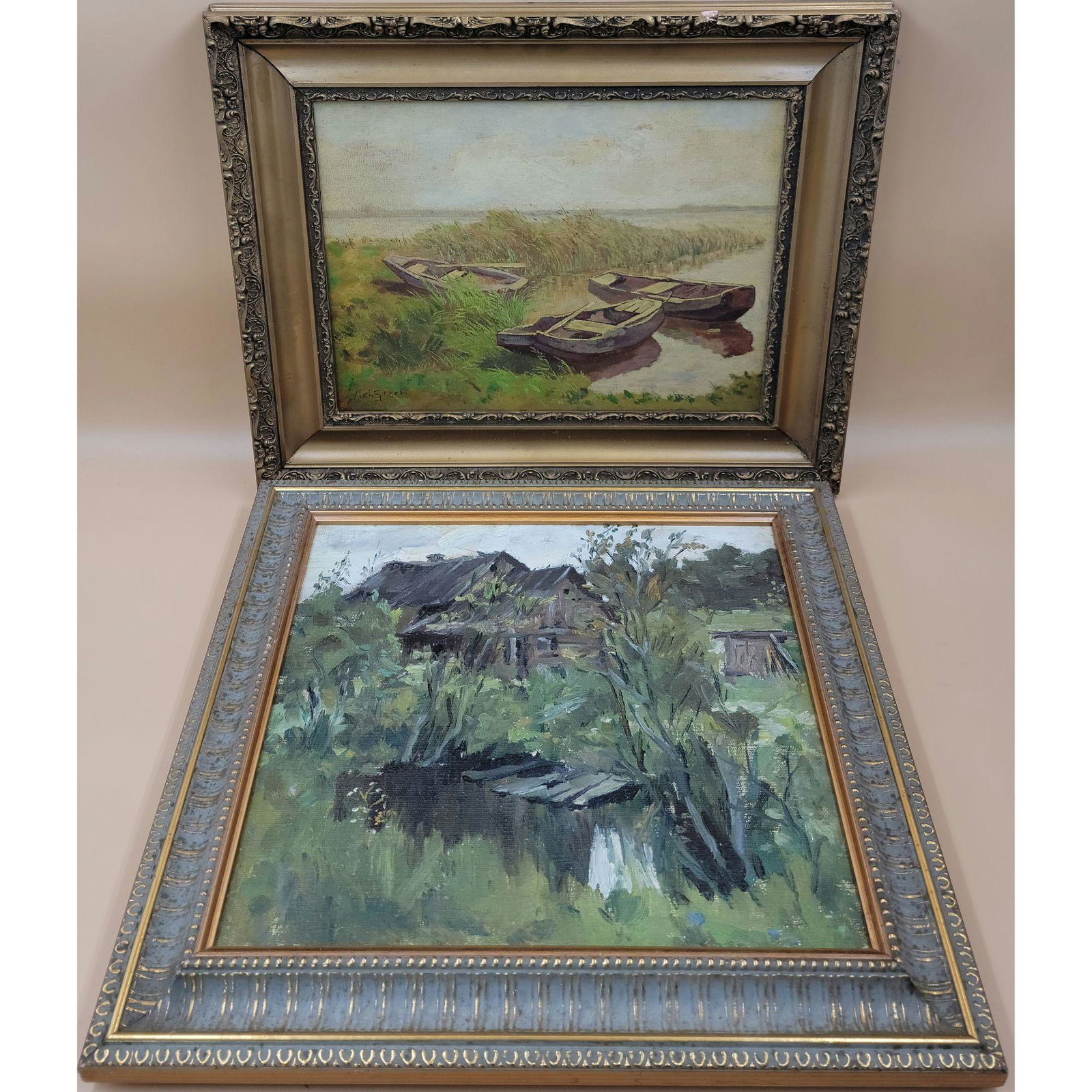 Lot Of 2 Impressionist Landscape Paintings Signed (1 of 8)