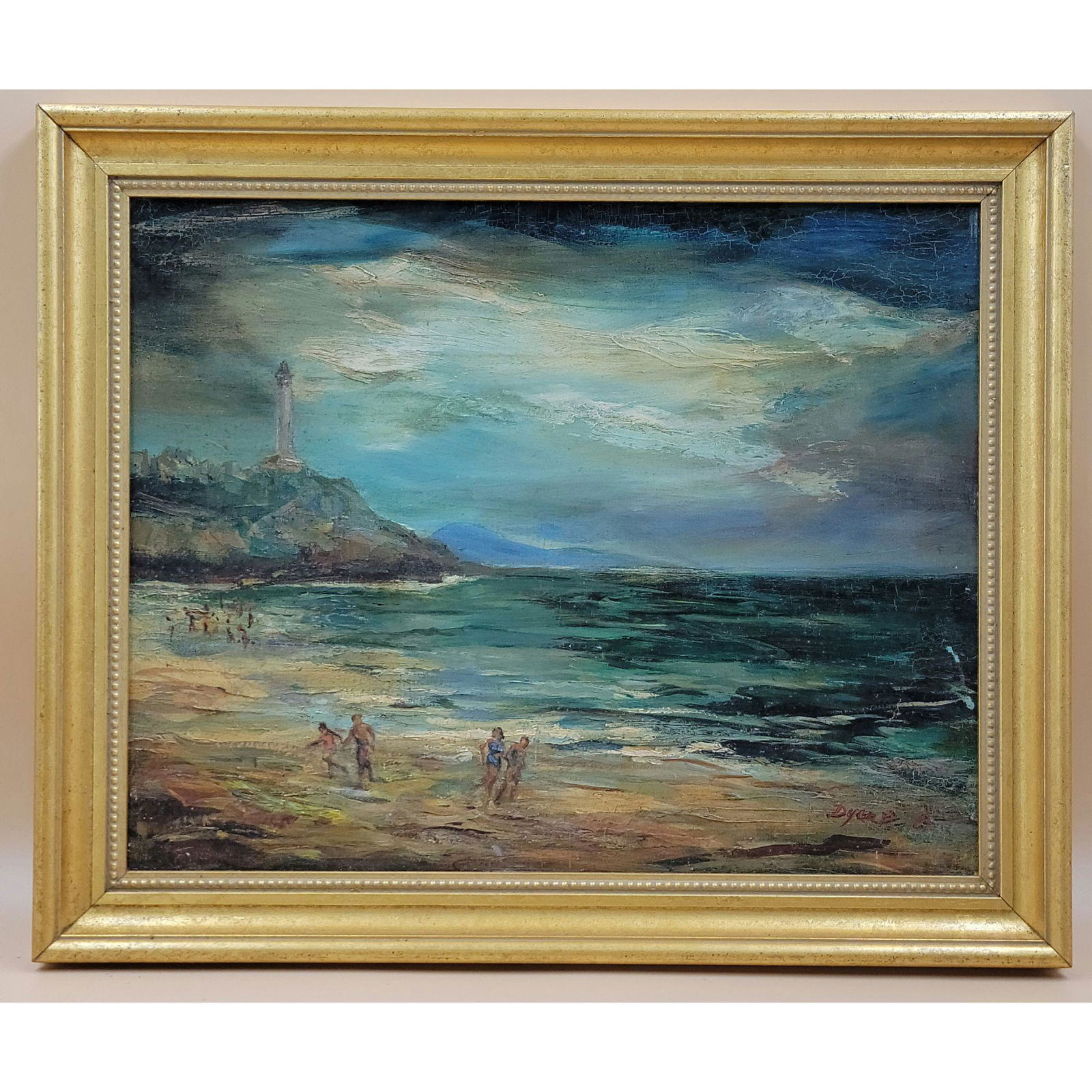 B Dyer 1962 O/C Board Painting STORM "CLOUDS BIARRITZ" (1 of 6)