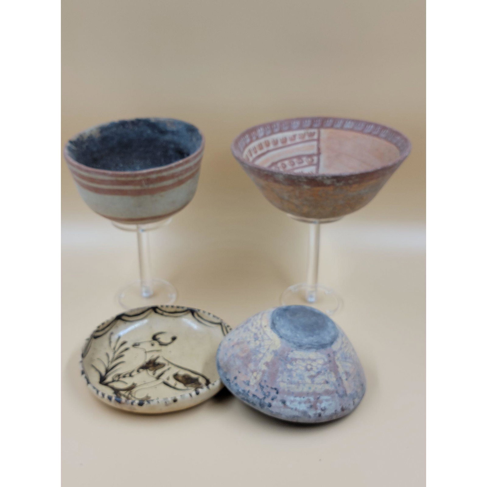 3 Pre-Columbian Bowls with 1 Mexican Majolica Plate (1 of 20)